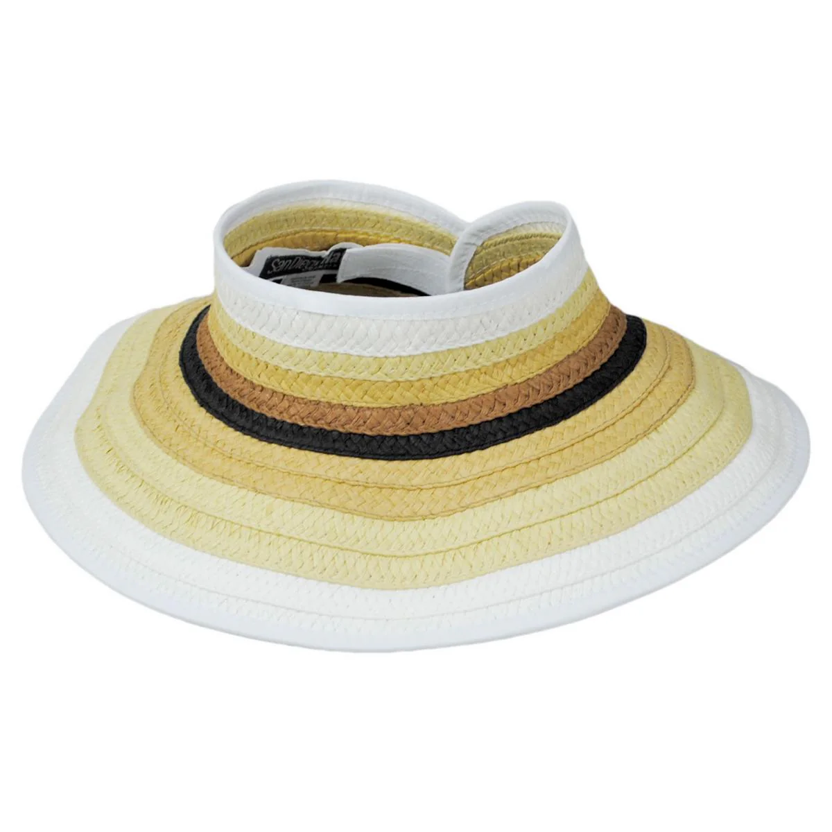 Multi Stripe Roll Up Toyo Straw Visor - Image 8