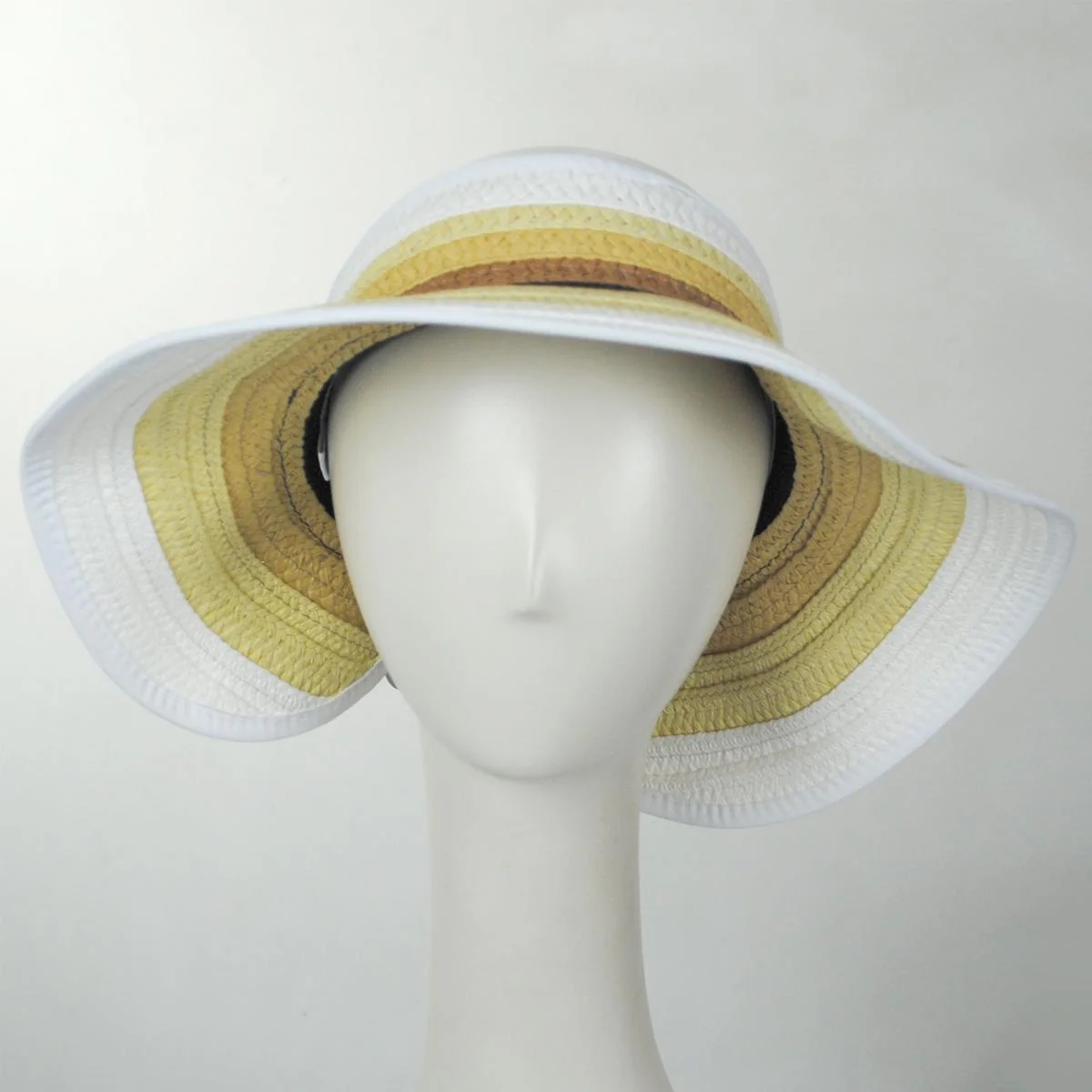 Multi Stripe Roll Up Toyo Straw Visor - Image 9