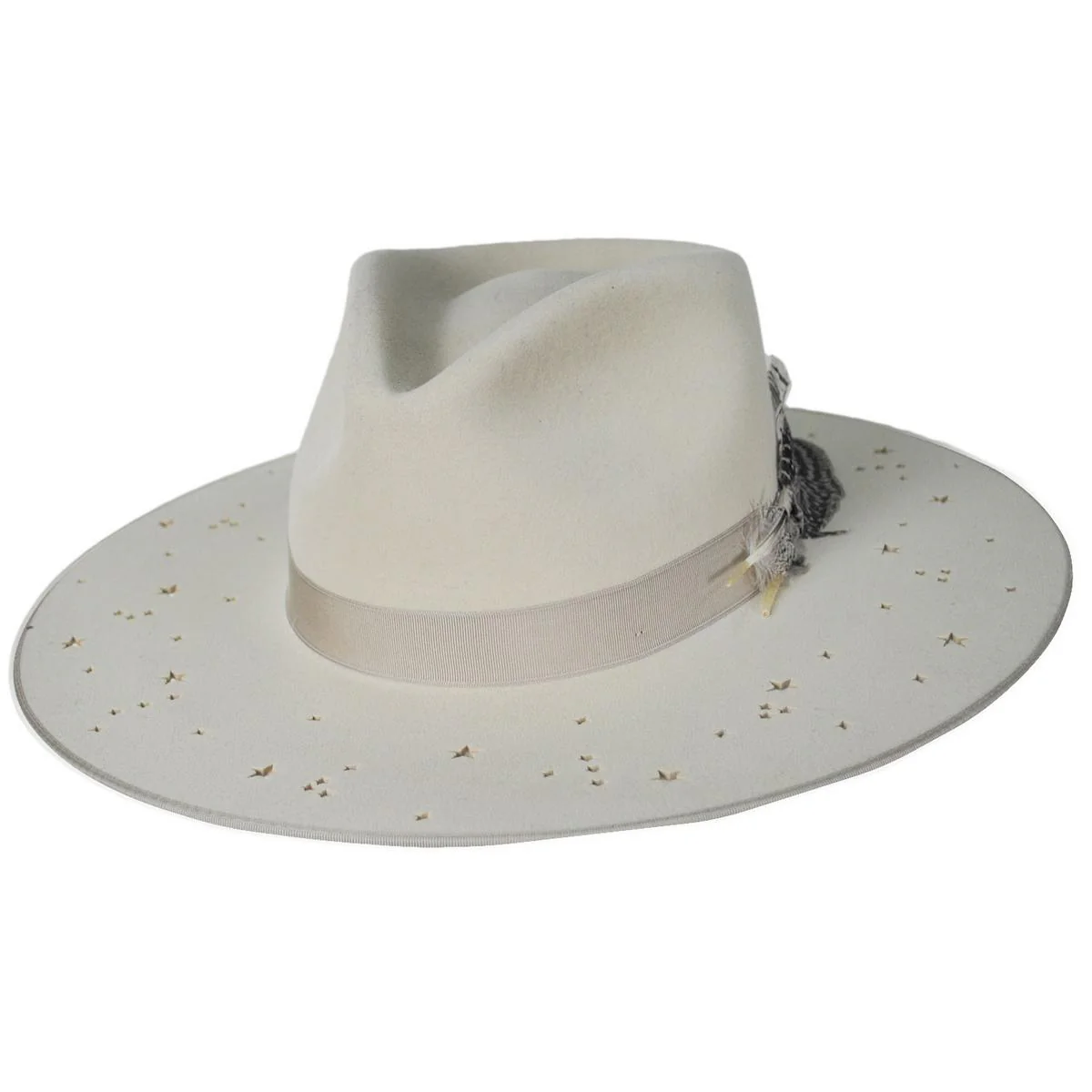 Night Sky S Wide Brim Wool Felt Fedora Hat - Image 6