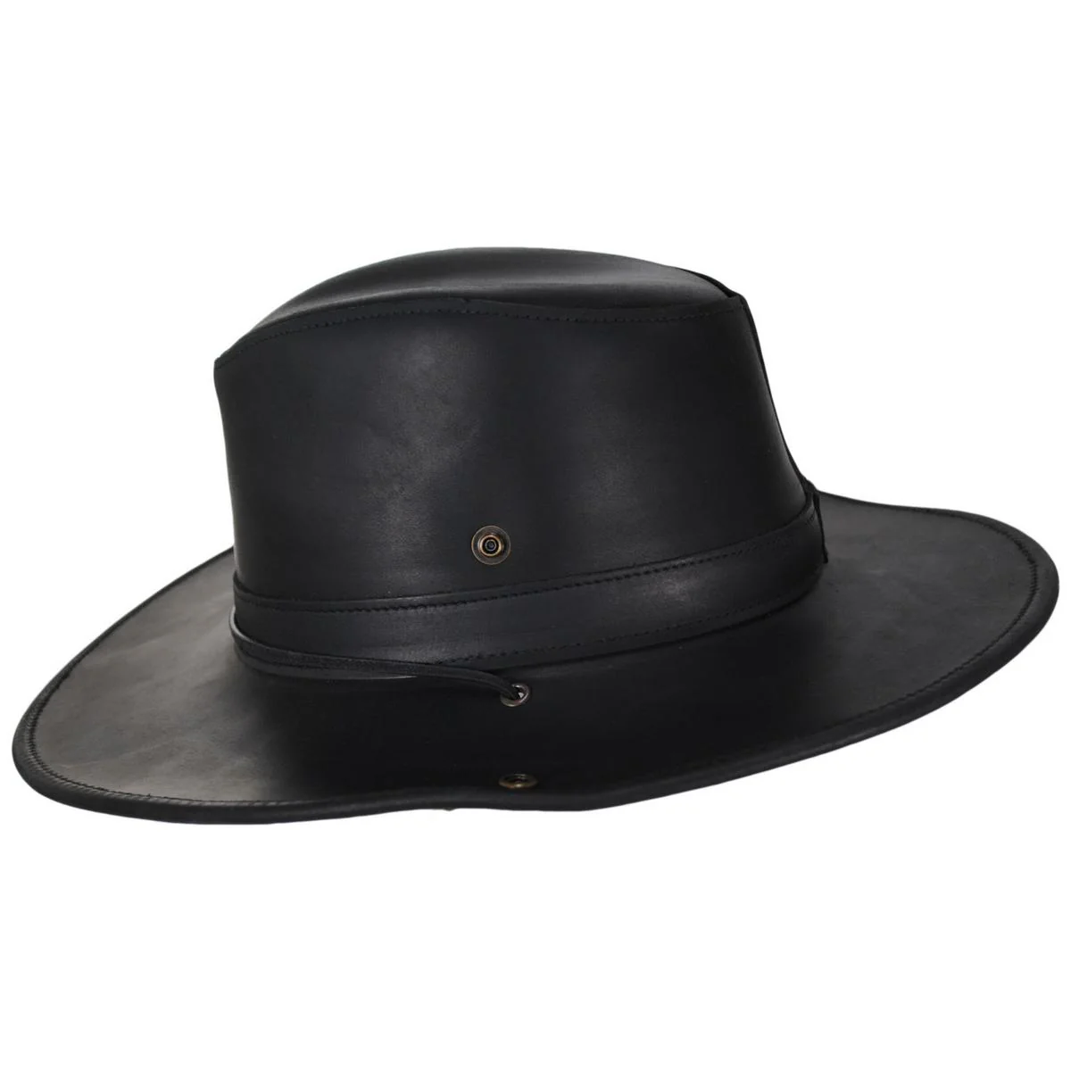 Oiled Leather Aussie Fedora Hat - Image 15