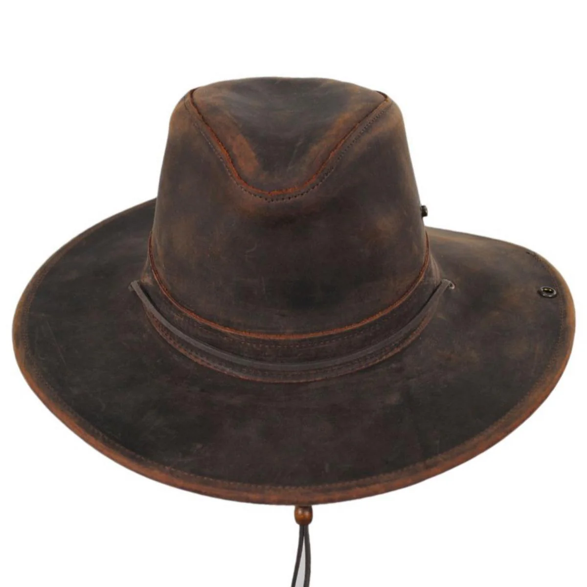 Oiled Leather Aussie Fedora Hat - Image 3