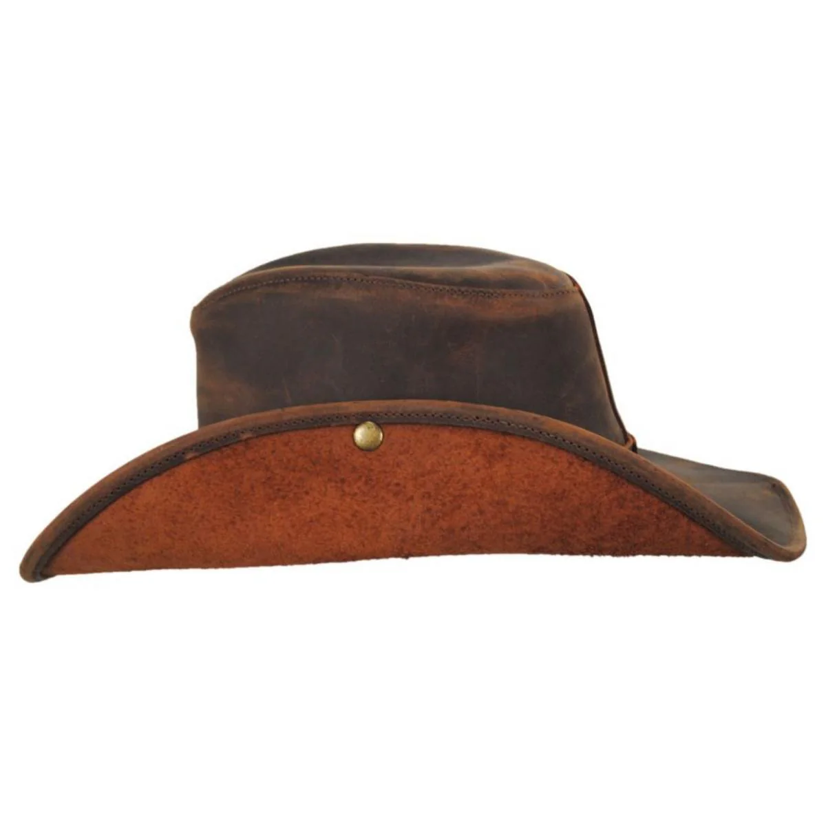 Oiled Leather Aussie Fedora Hat - Image 4