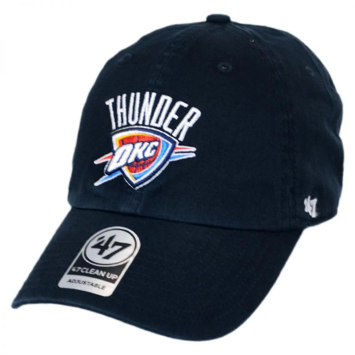 Oklahoma City Thunder NBA Clean Up Strapback Baseball Cap Dad Hat - Image 2
