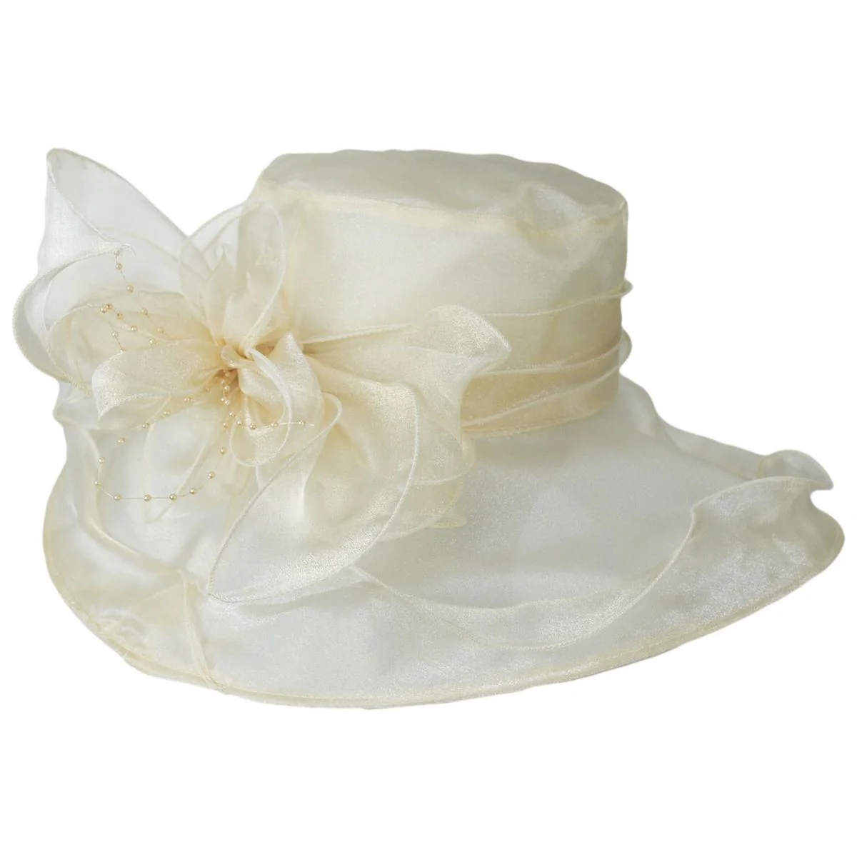 Organza Pearl Boater Dress Hat - Image 11