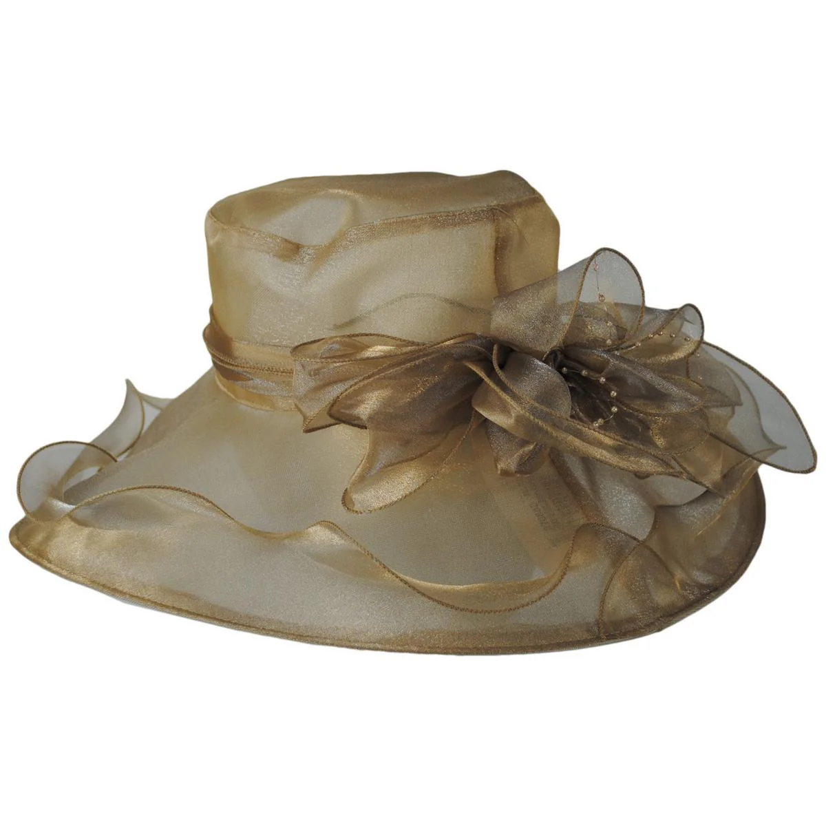 Organza Pearl Boater Dress Hat - Image 15