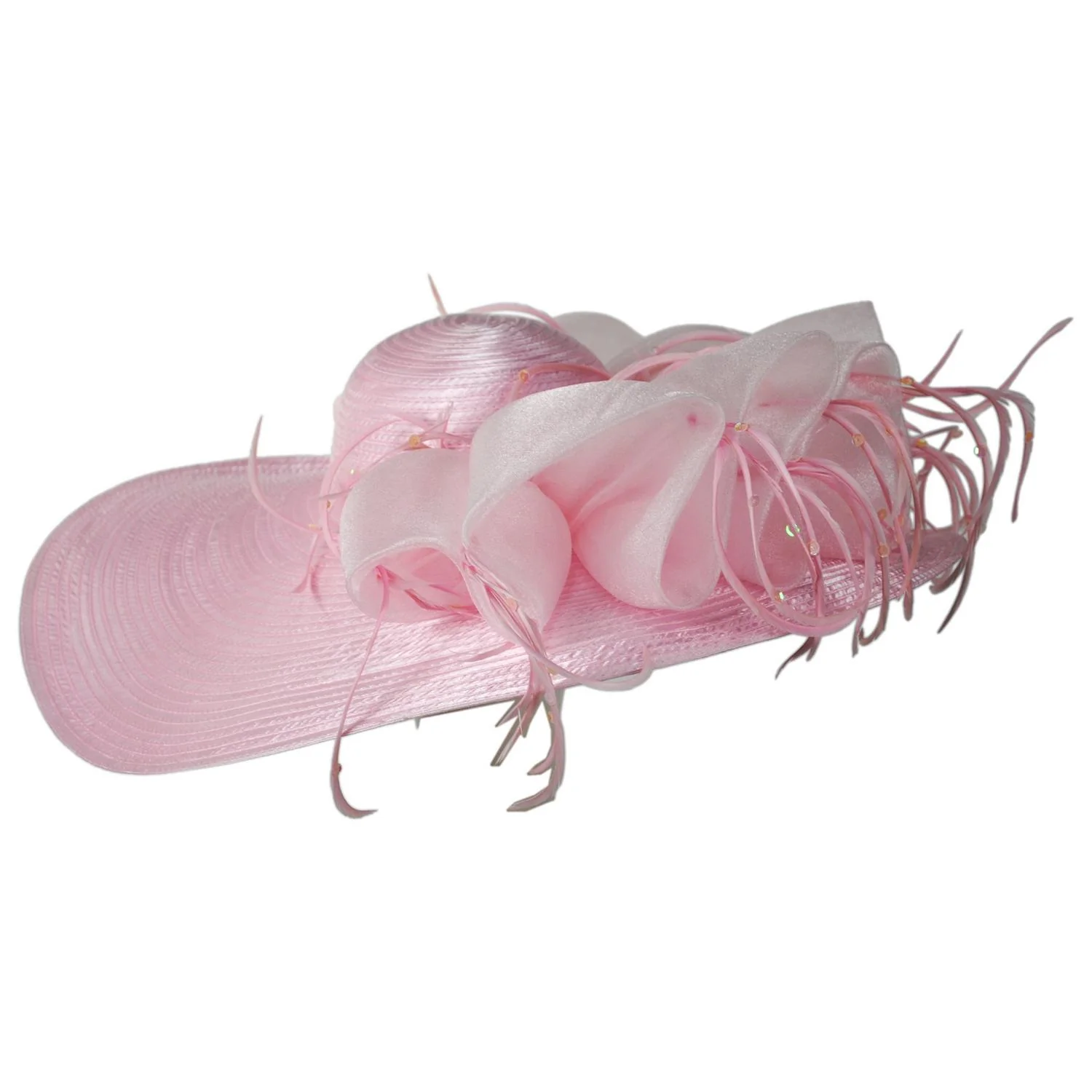 Organza Ruffles Satin Swinger Dress Hat
