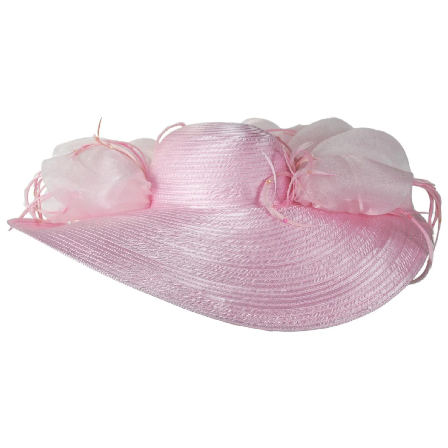 Organza Ruffles Satin Swinger Dress Hat - Image 4