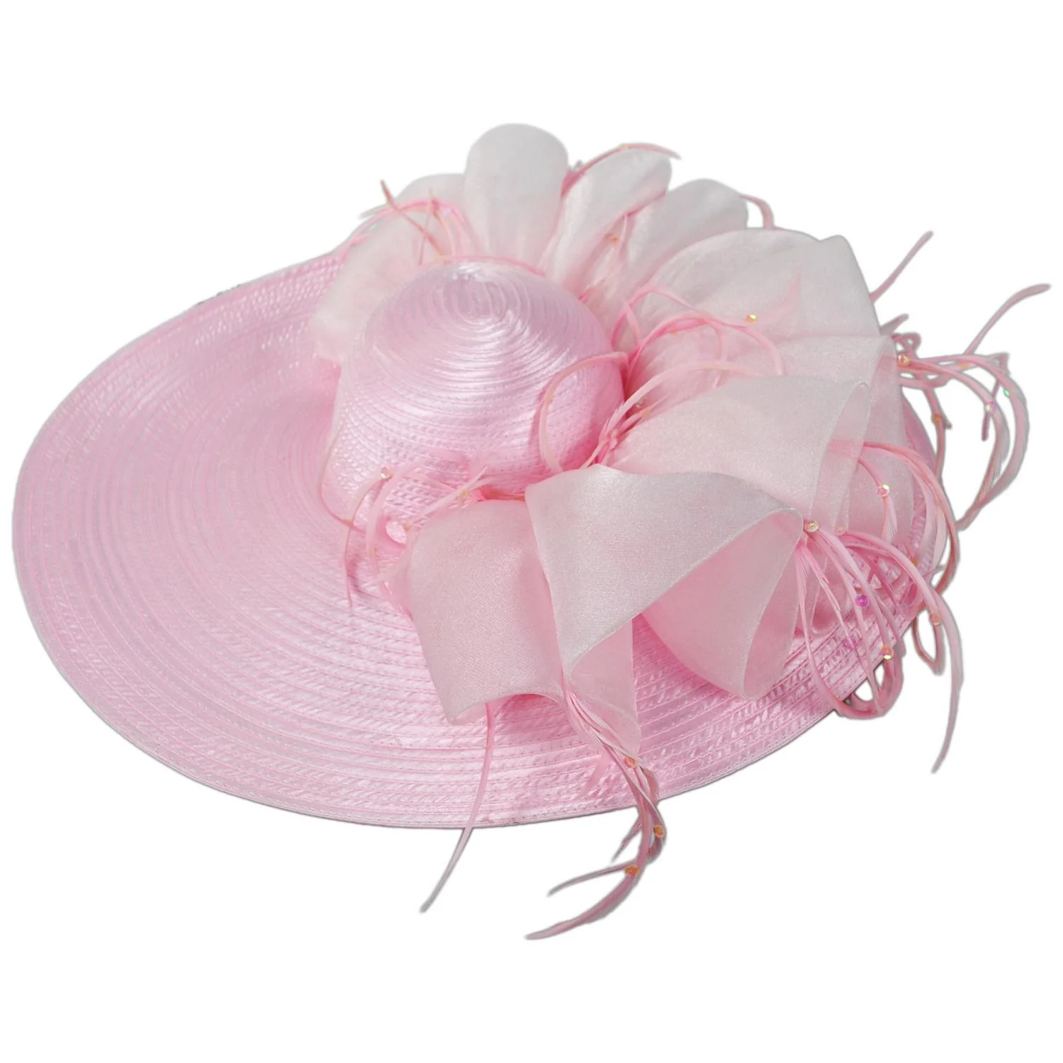 Organza Ruffles Satin Swinger Dress Hat - Image 5