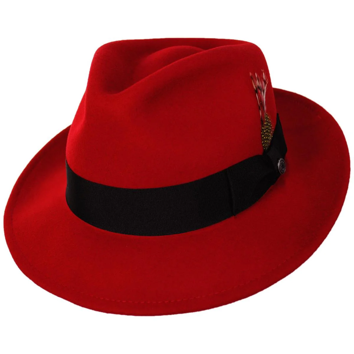 Pachuco Crushable Wool Felt Fedora Hat - Red