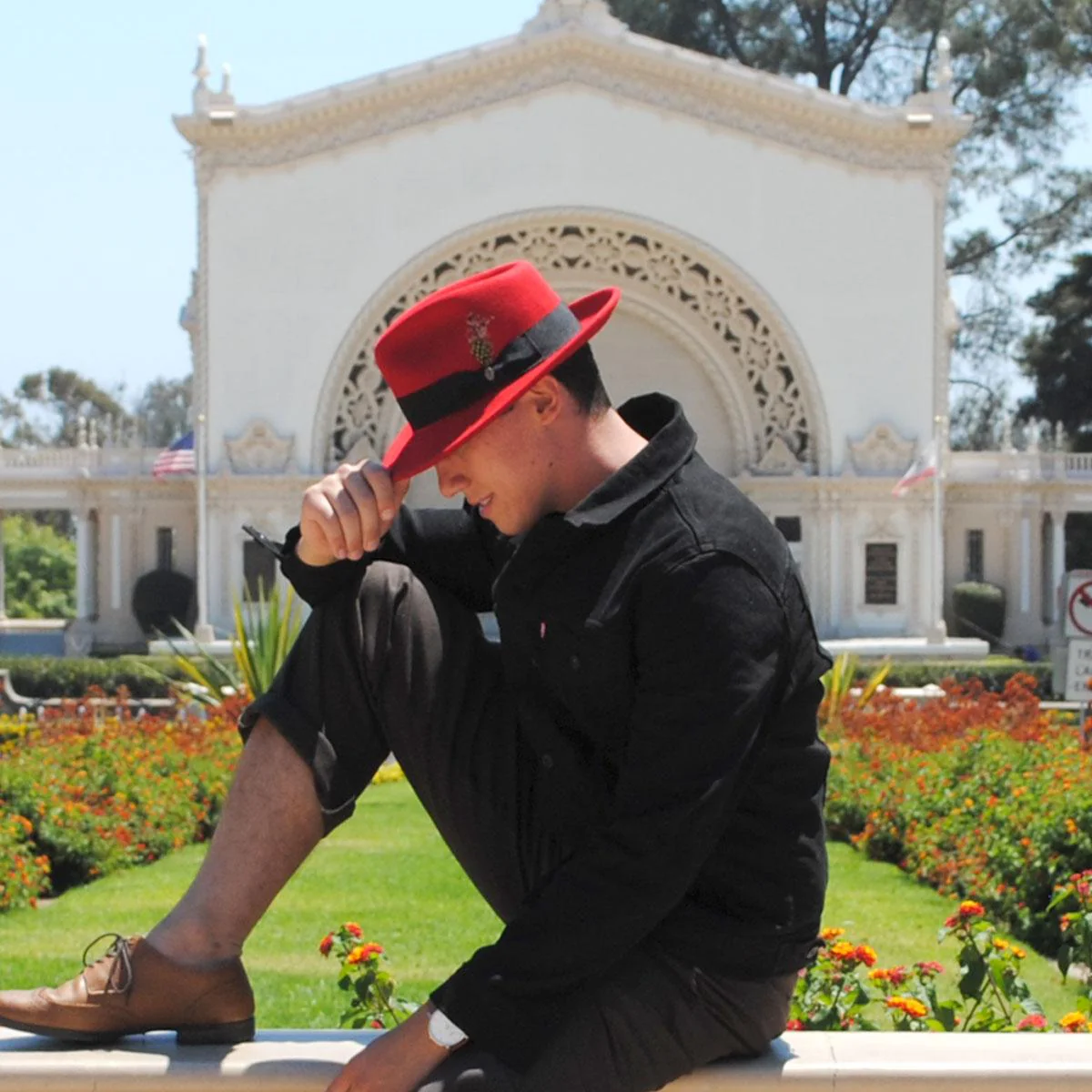 Pachuco Crushable Wool Felt Fedora Hat - Red - Image 2