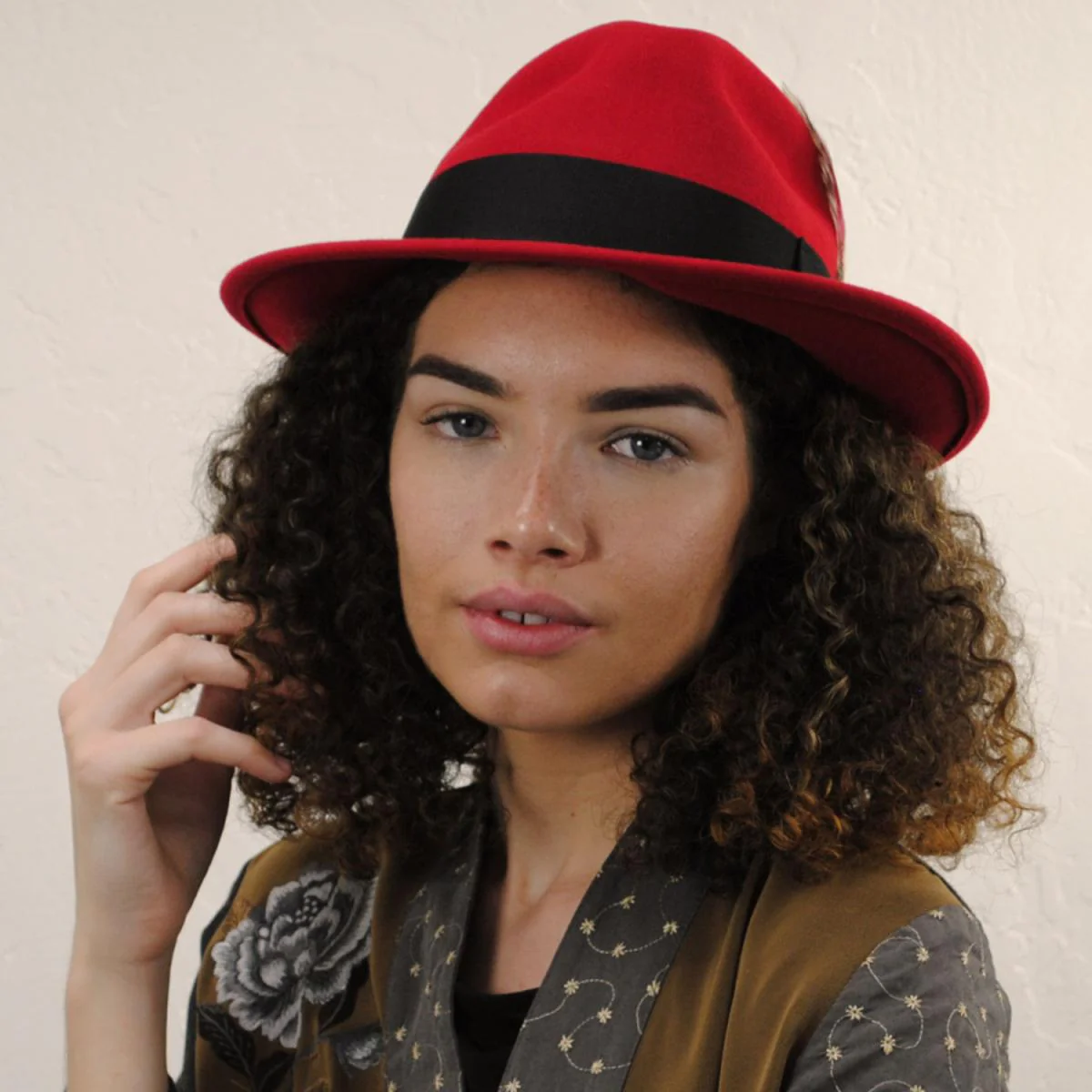 Pachuco Crushable Wool Felt Fedora Hat - Red - Image 3