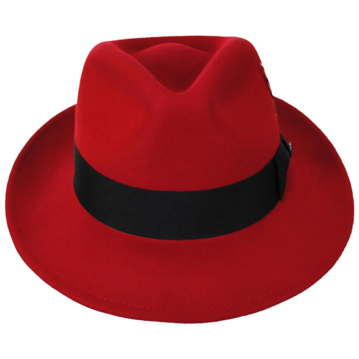 Pachuco Crushable Wool Felt Fedora Hat - Red - Image 4