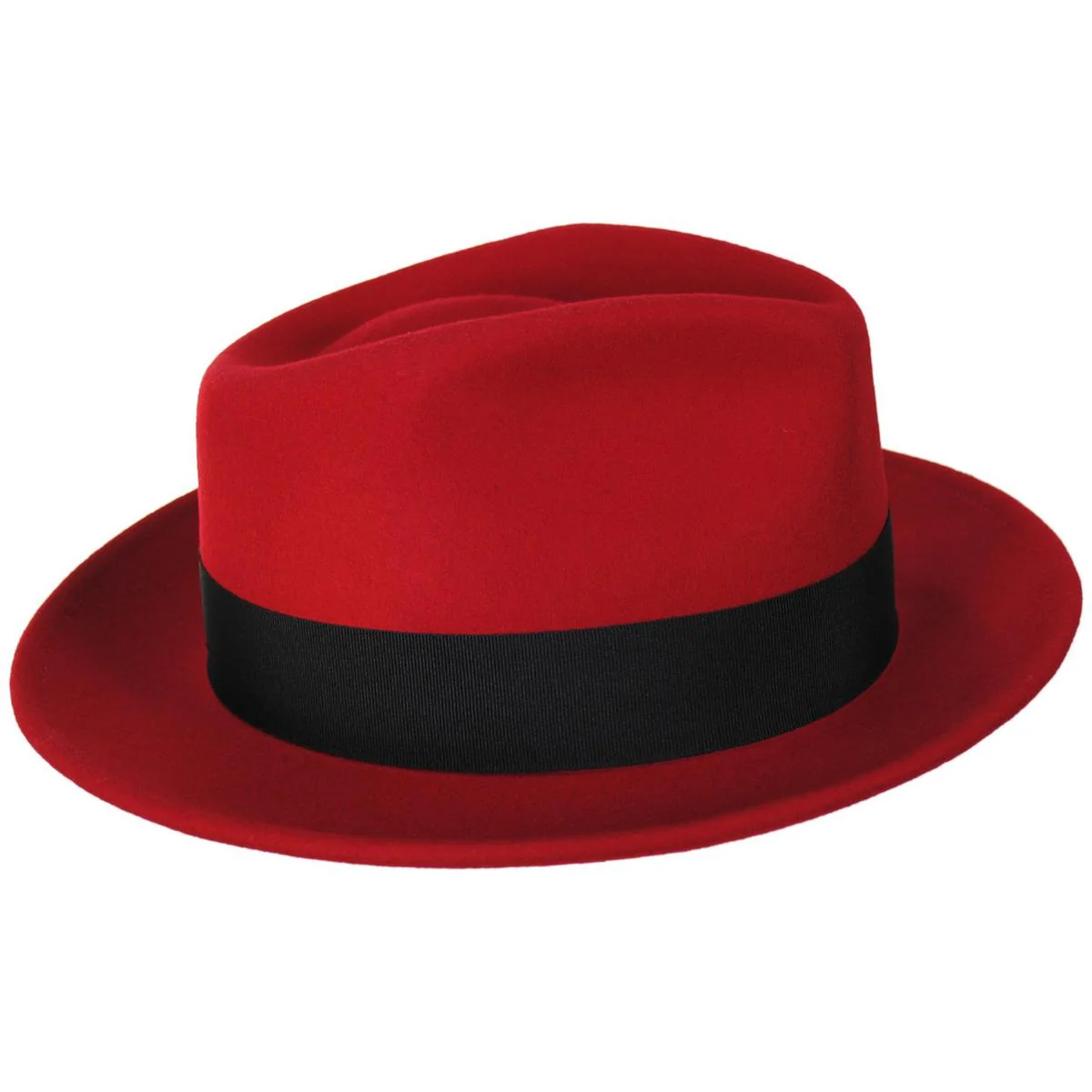 Pachuco Crushable Wool Felt Fedora Hat - Red - Image 6