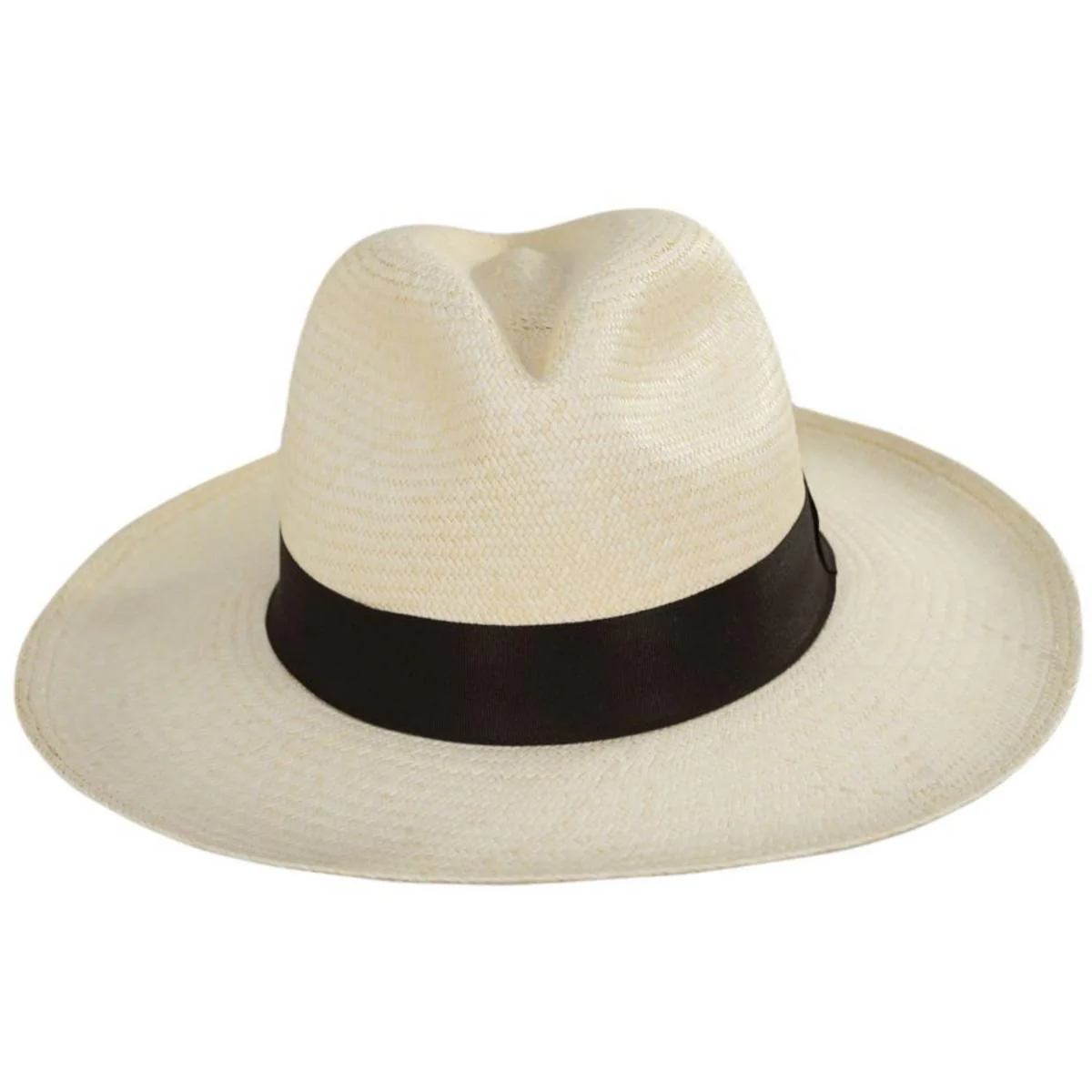 Panama Straw Grade 10 Clasico Center Pinch Fedora Hat - Image 2