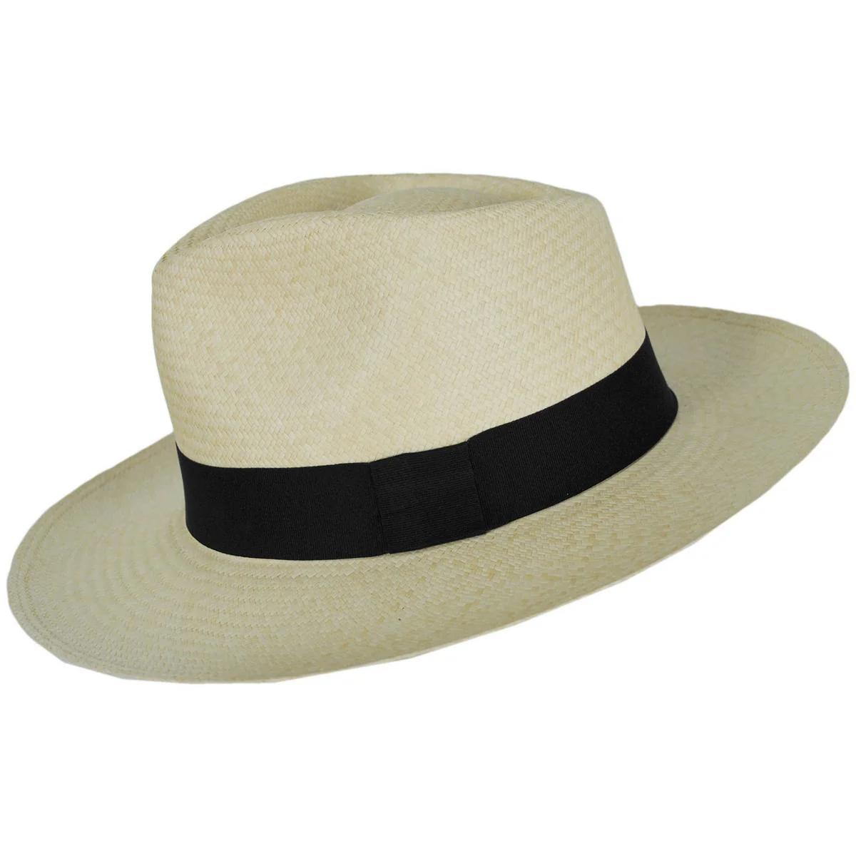Panama Straw Grade 10 Diamond Crown Fedora Hat - Image 3