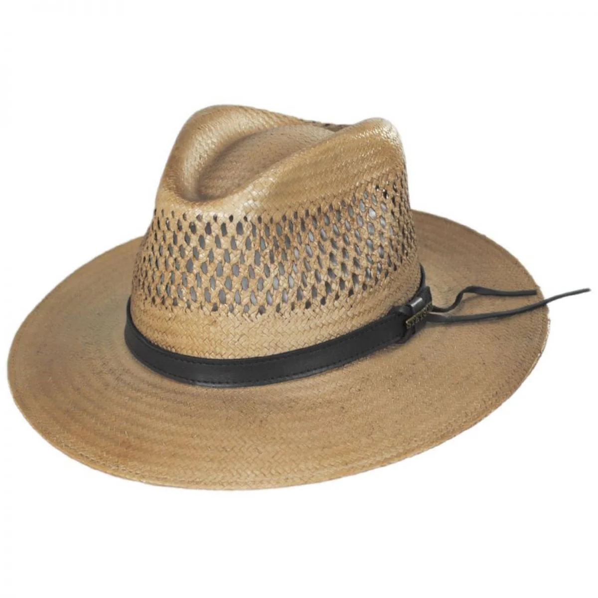 Peak View Shantung Straw Safari Fedora Hat