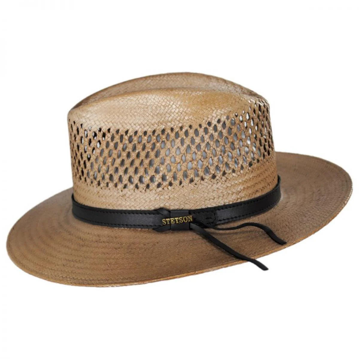 Peak View Shantung Straw Safari Fedora Hat - Image 3