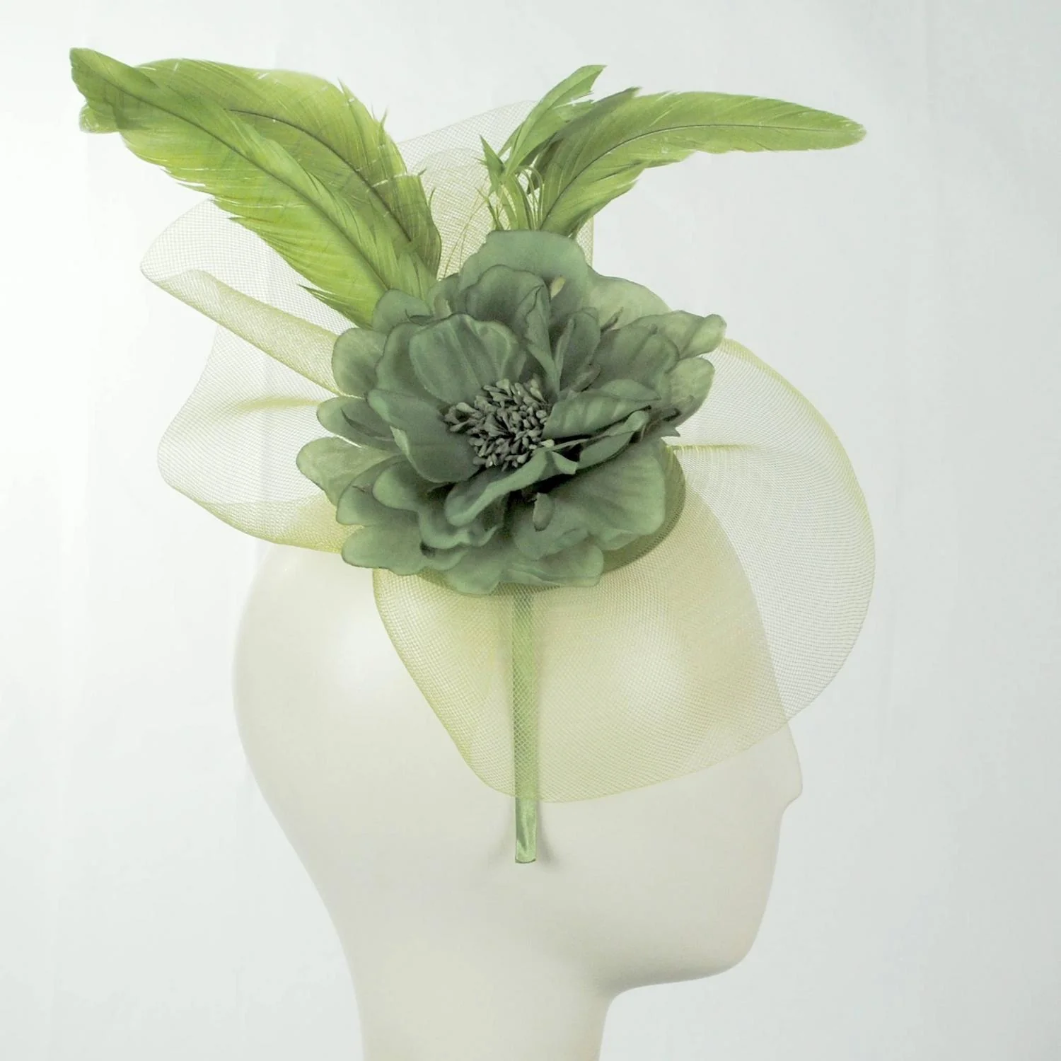 Peony and Feathers Fascinator Hat - Image 11