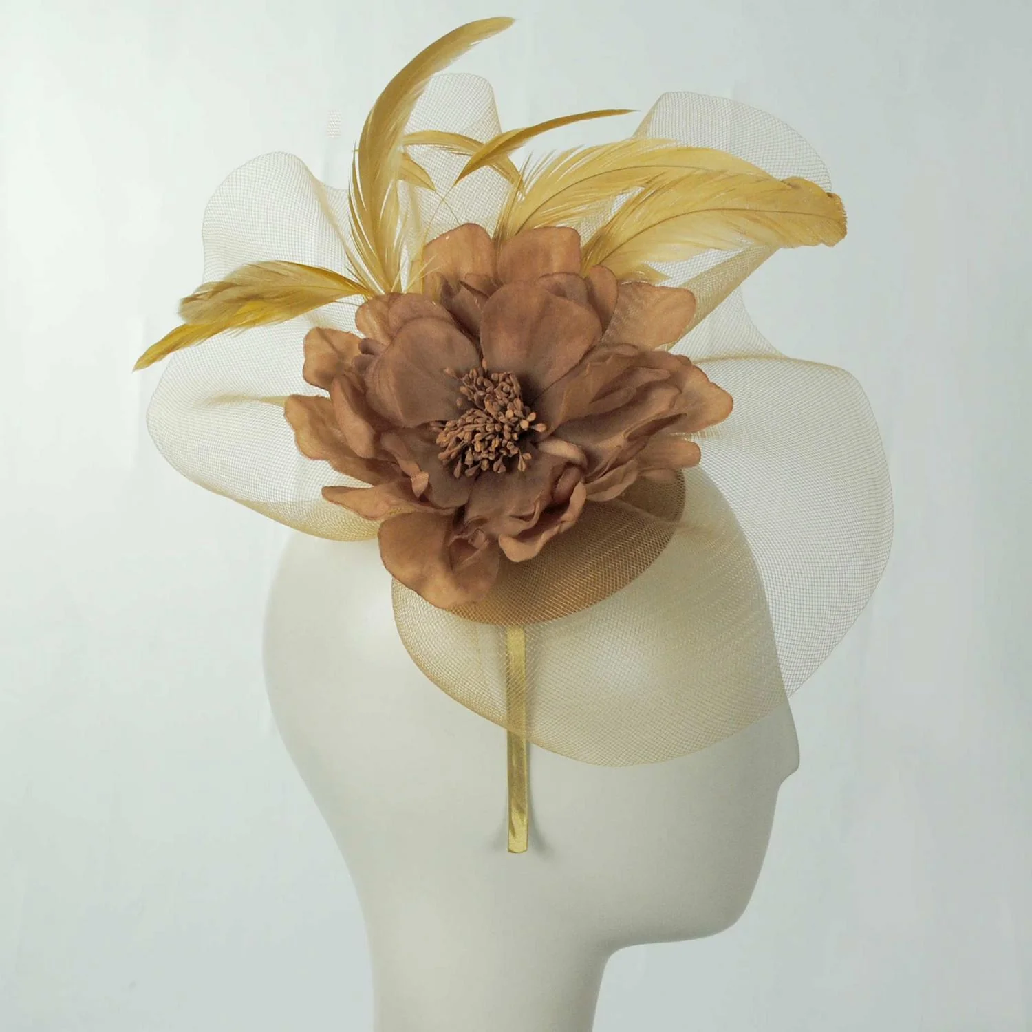 Peony and Feathers Fascinator Hat - Image 19