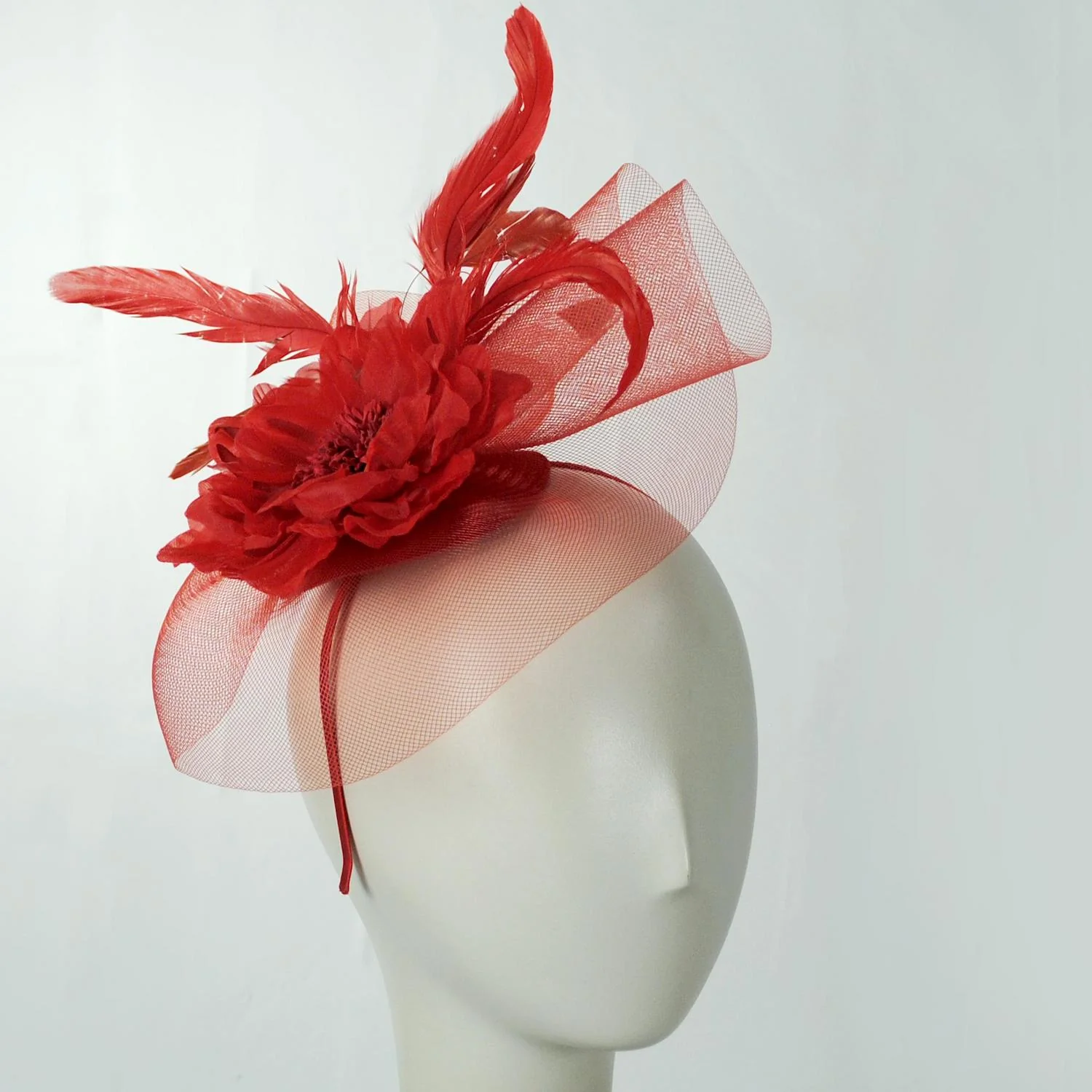 Peony and Feathers Fascinator Hat - Image 2