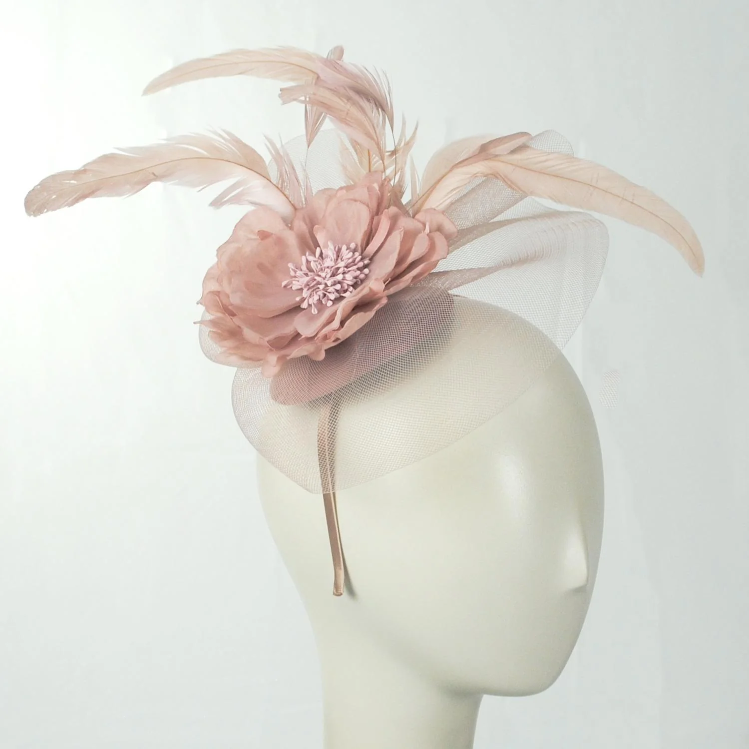 Peony and Feathers Fascinator Hat - Image 22
