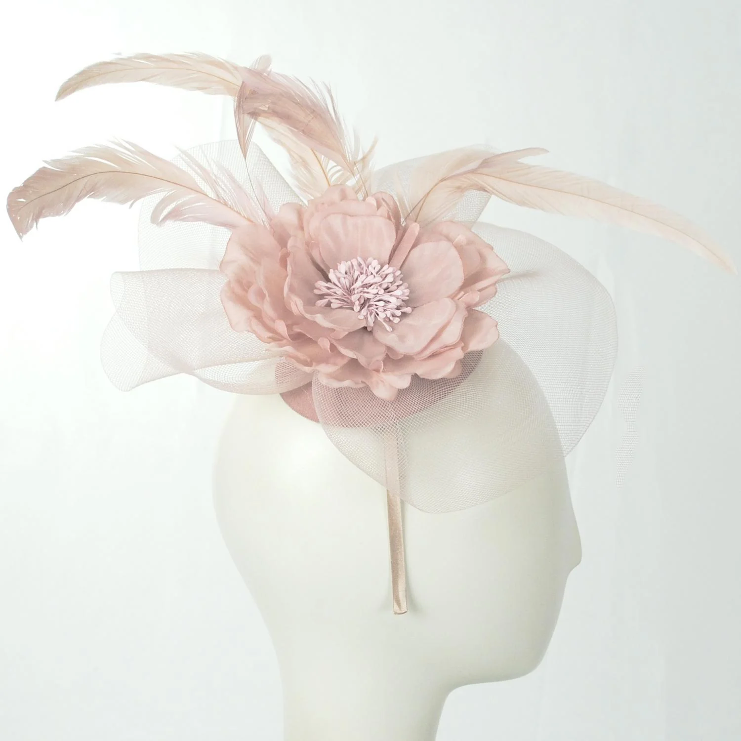 Peony and Feathers Fascinator Hat - Image 23
