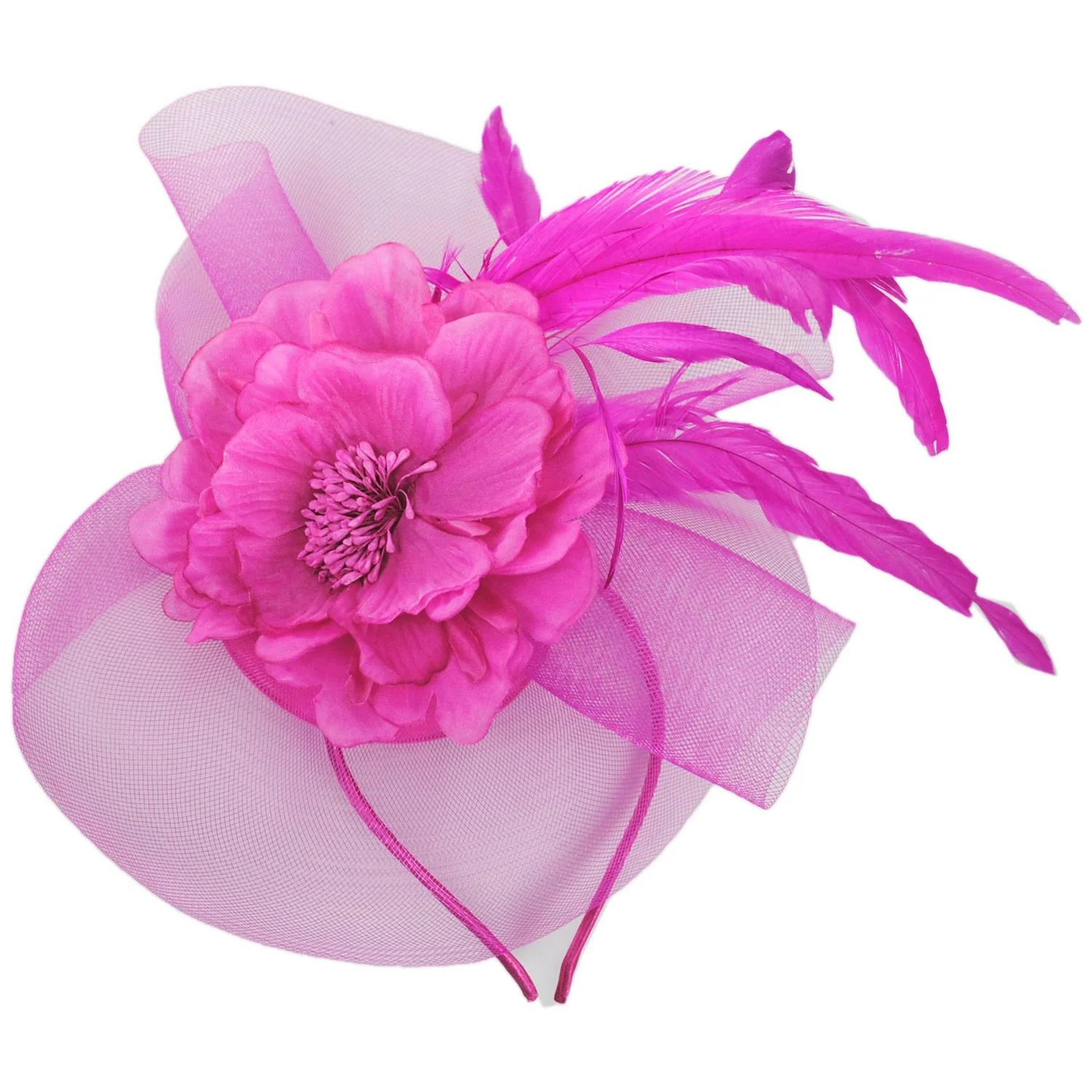 Peony and Feathers Fascinator Hat - Image 25