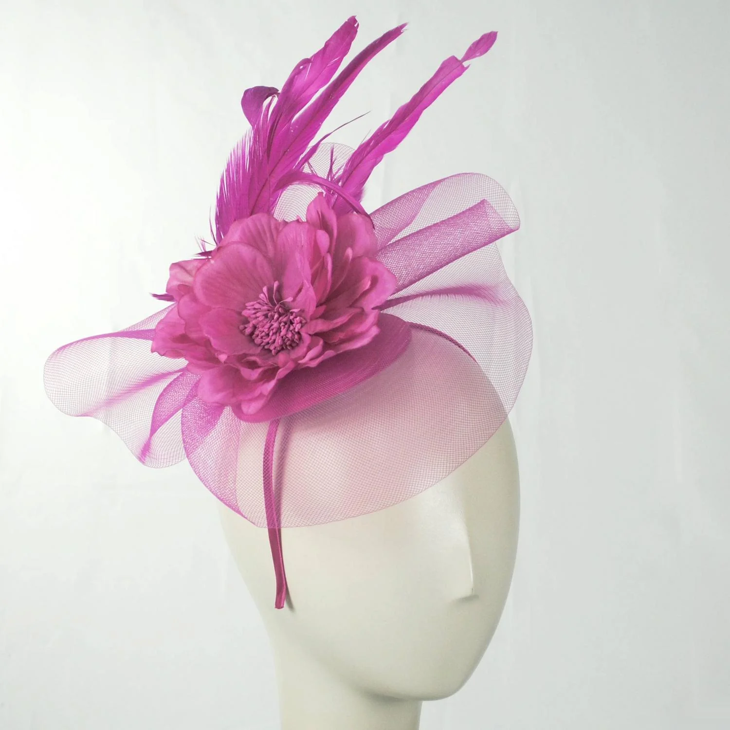 Peony and Feathers Fascinator Hat - Image 26