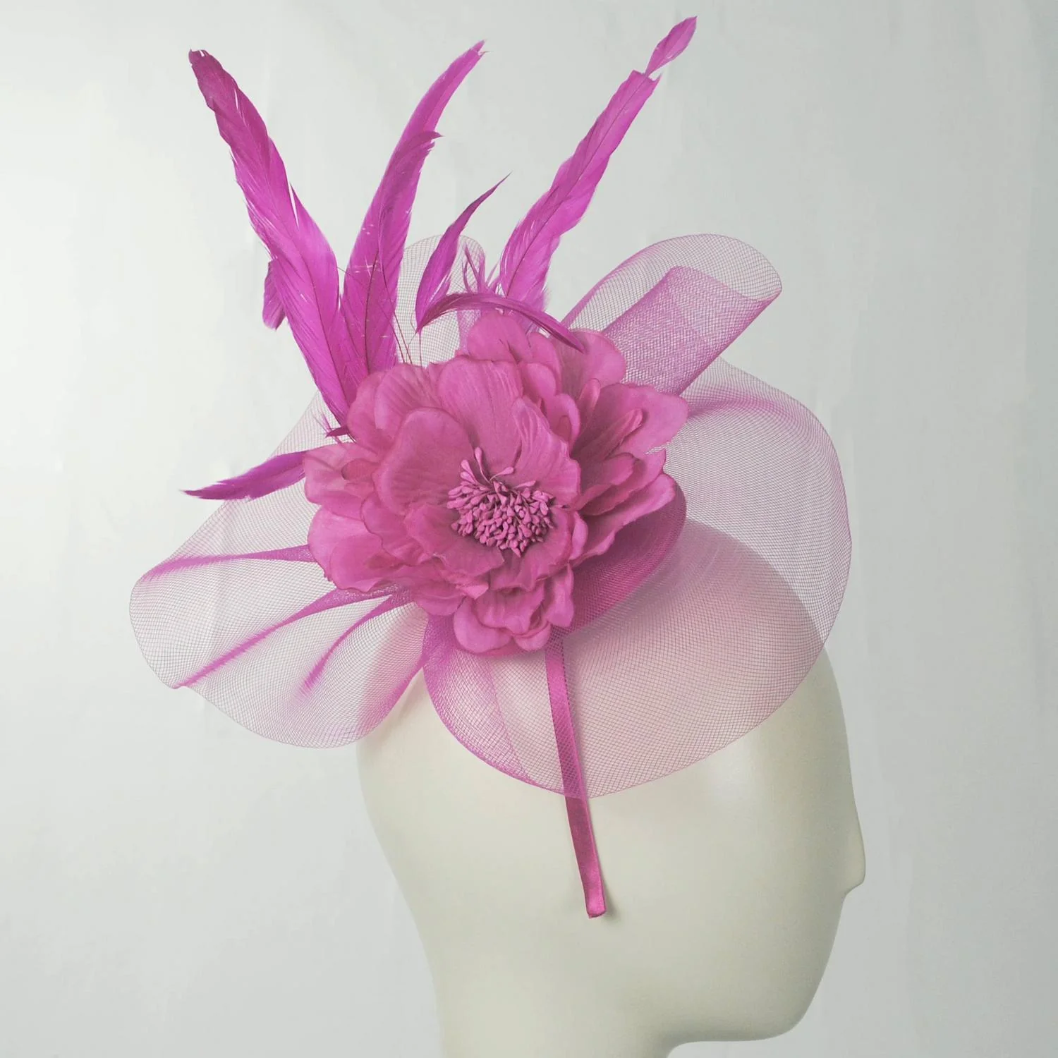 Peony and Feathers Fascinator Hat - Image 27