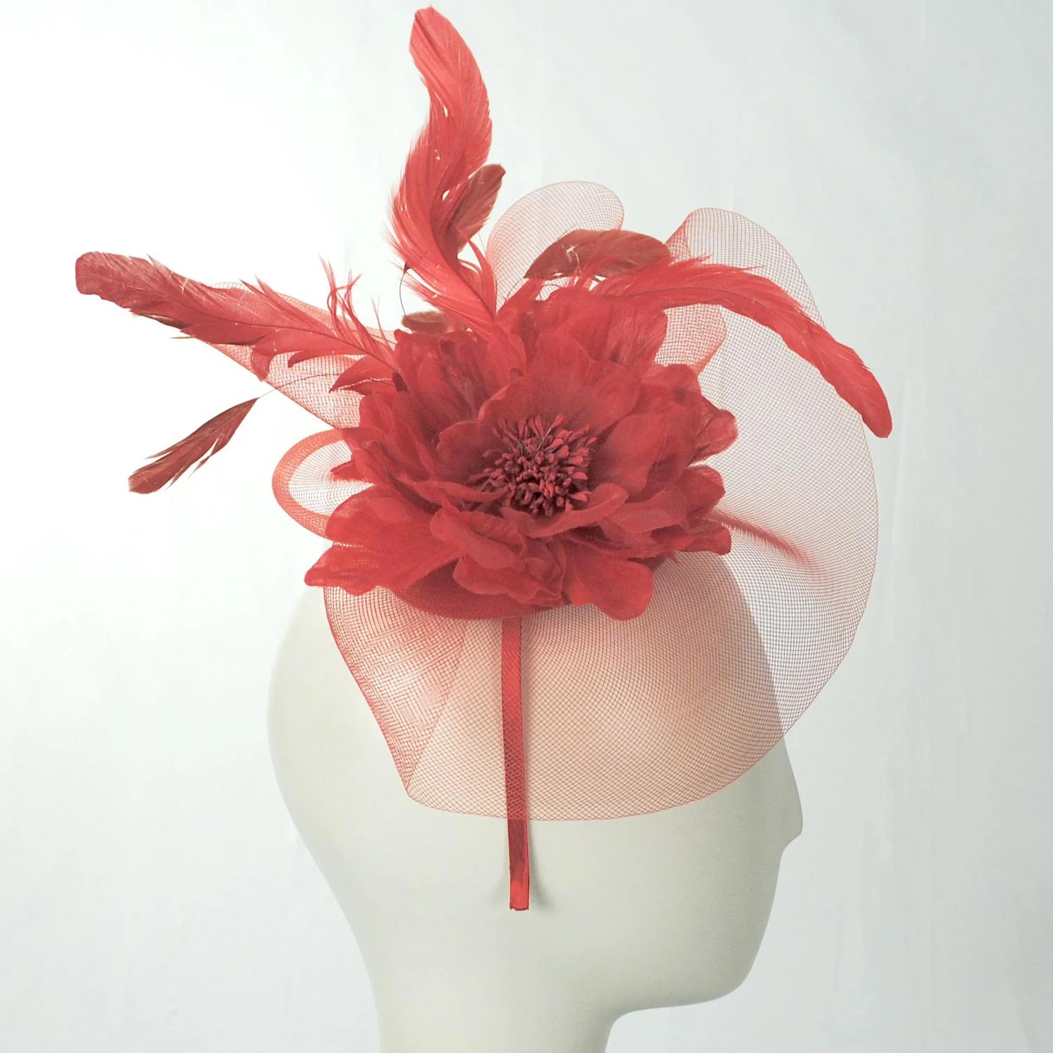 Peony and Feathers Fascinator Hat - Image 3