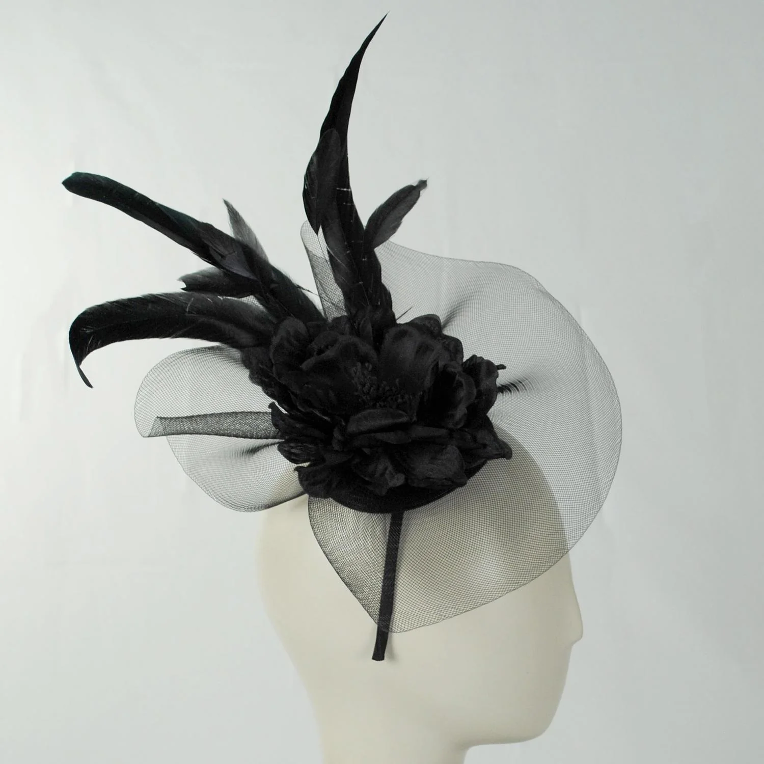 Peony and Feathers Fascinator Hat - Image 31