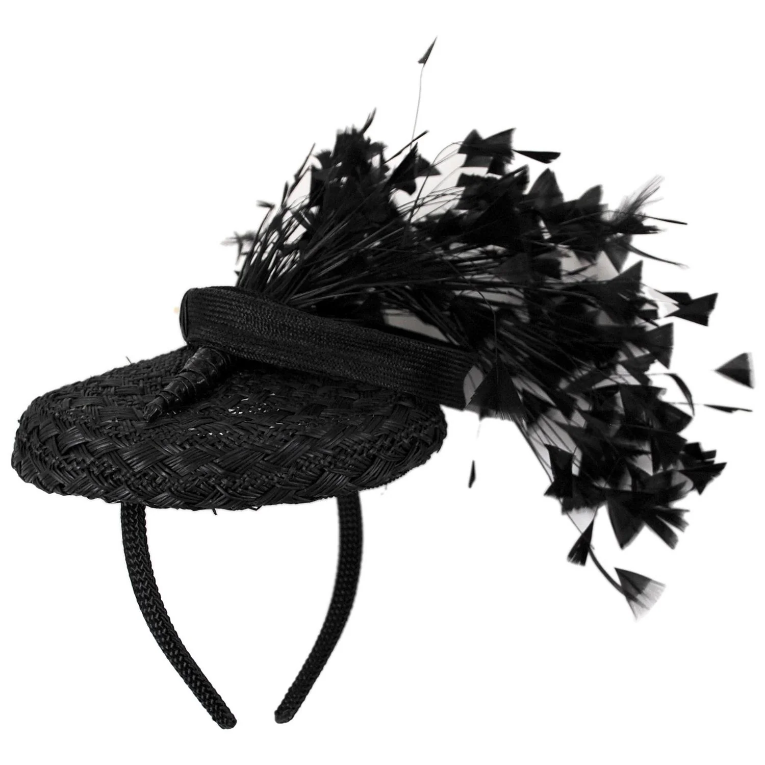 Rainbow Feathers Parasisal Straw Pillbox Hat - Image 10
