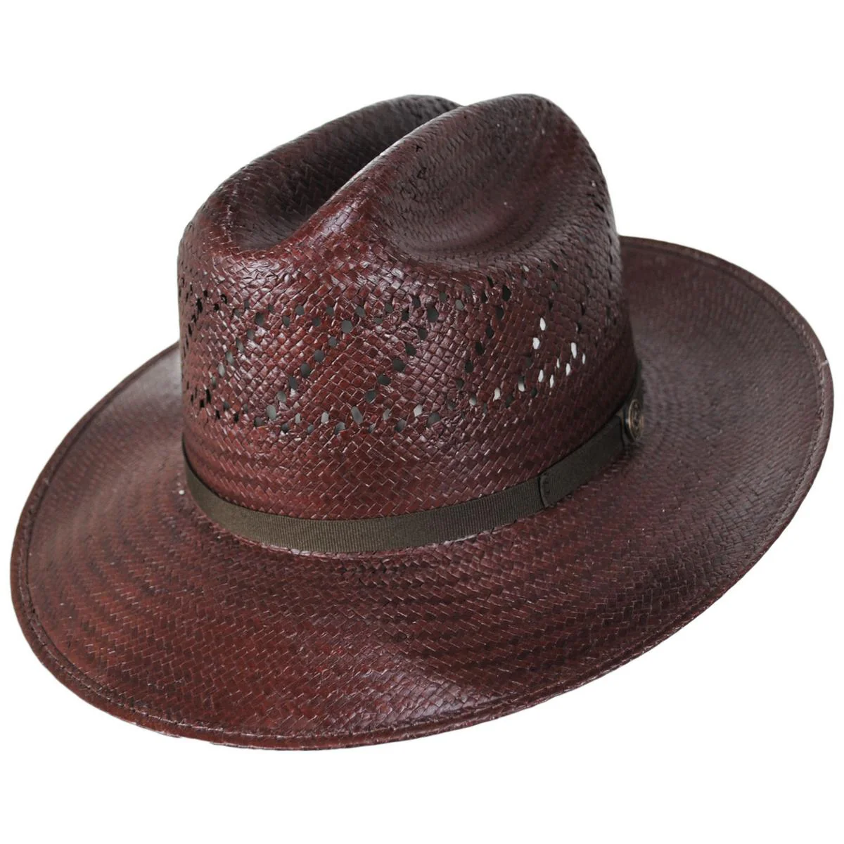 Redwood Shantung Straw Open Road Western Hat