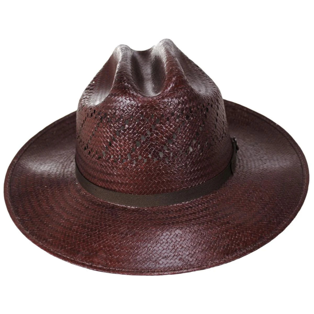 Redwood Shantung Straw Open Road Western Hat - Image 2