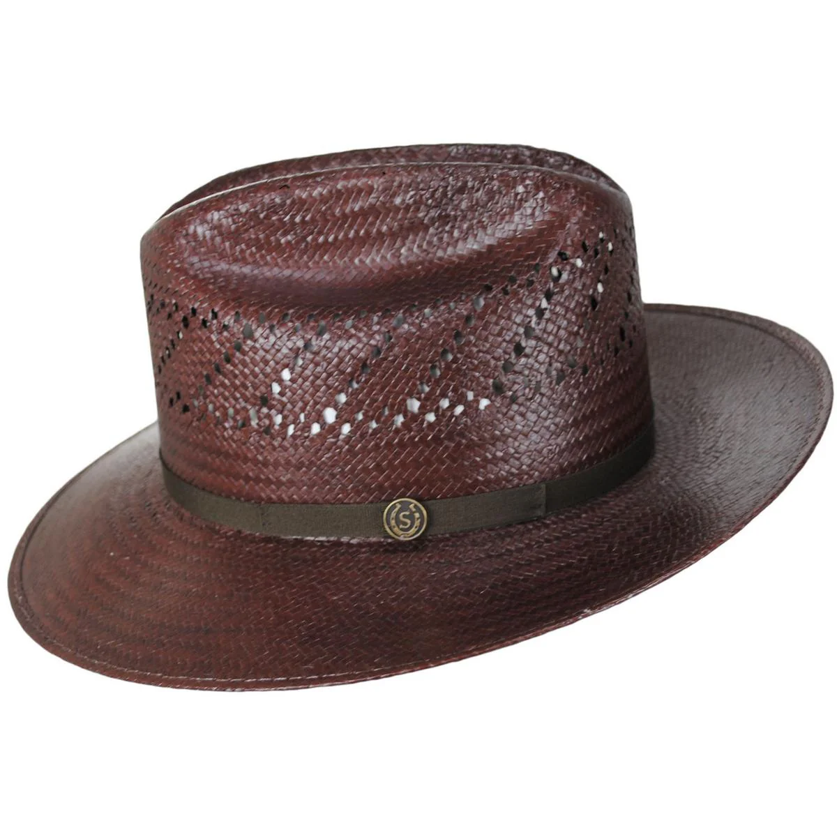 Redwood Shantung Straw Open Road Western Hat - Image 3