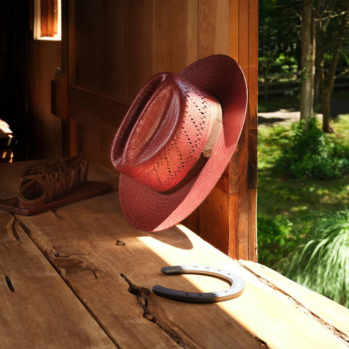 Redwood Shantung Straw Open Road Western Hat - Image 7