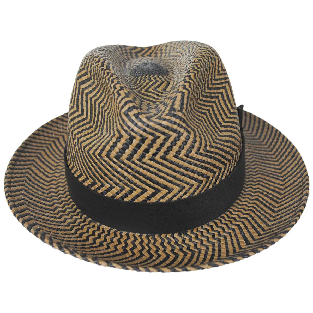 Rene Two-Tone Panama Straw Fedora Hat - Image 7