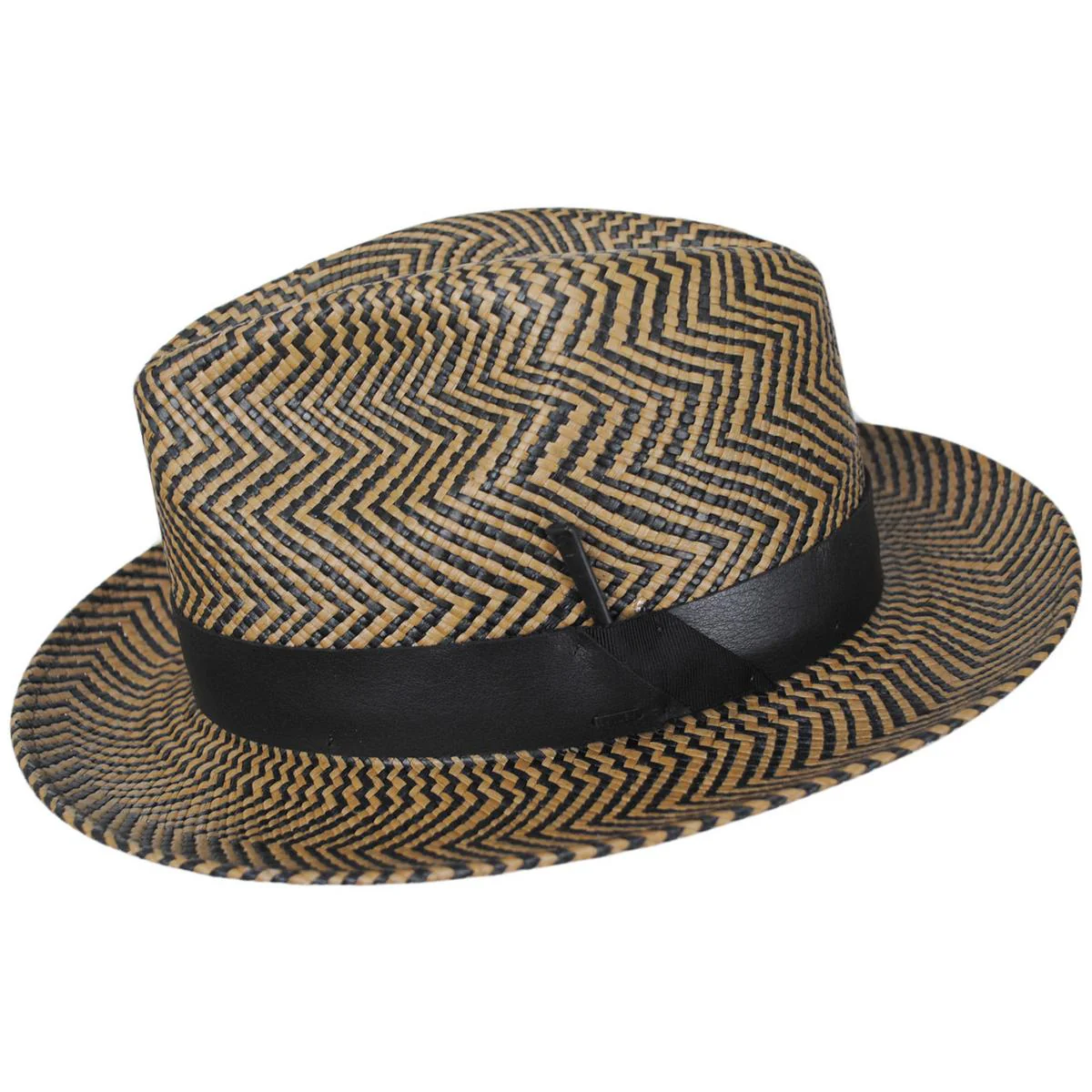 Rene Two-Tone Panama Straw Fedora Hat - Image 8