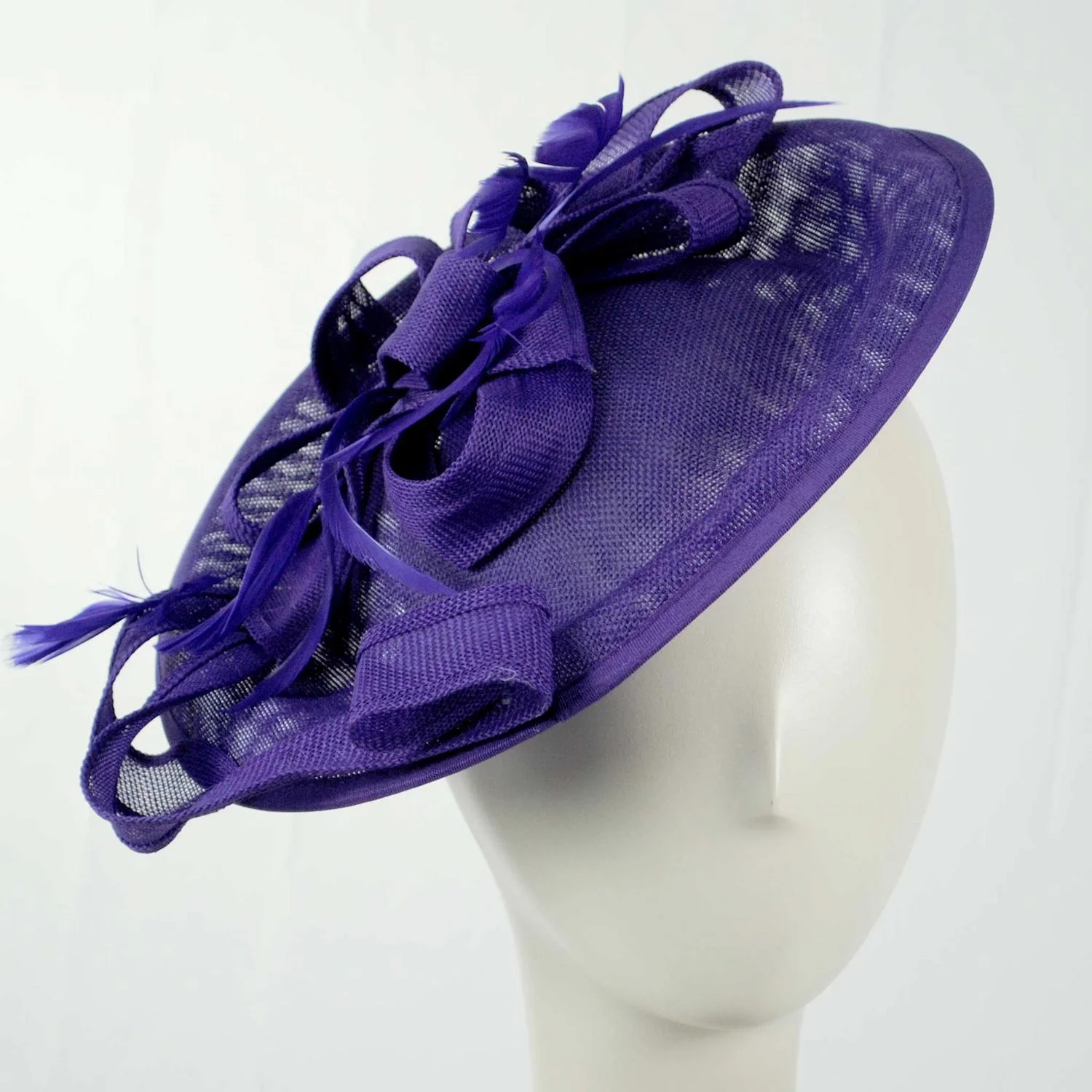 Ribbon & Flax Linen Fabric Fascinator Hat - Image 2