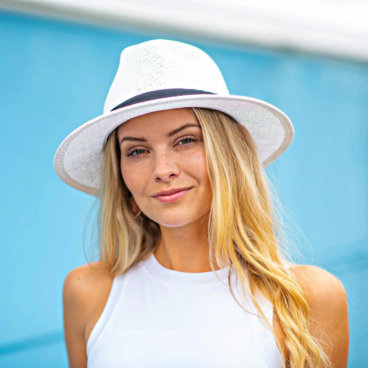 Ribbon Toyo Straw Safari Fedora Hat - Image 10