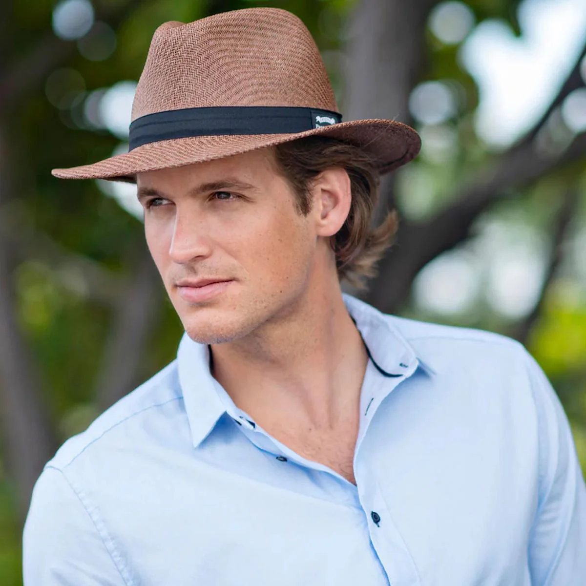 Ribbon Toyo Straw Safari Fedora Hat - Image 11