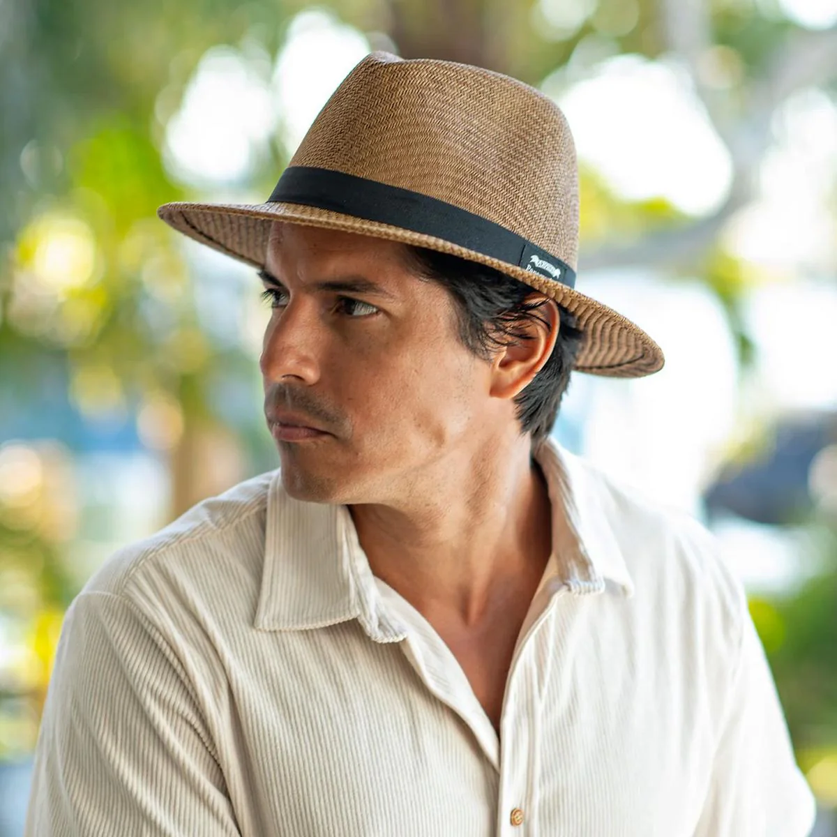 Ribbon Toyo Straw Safari Fedora Hat - Image 12