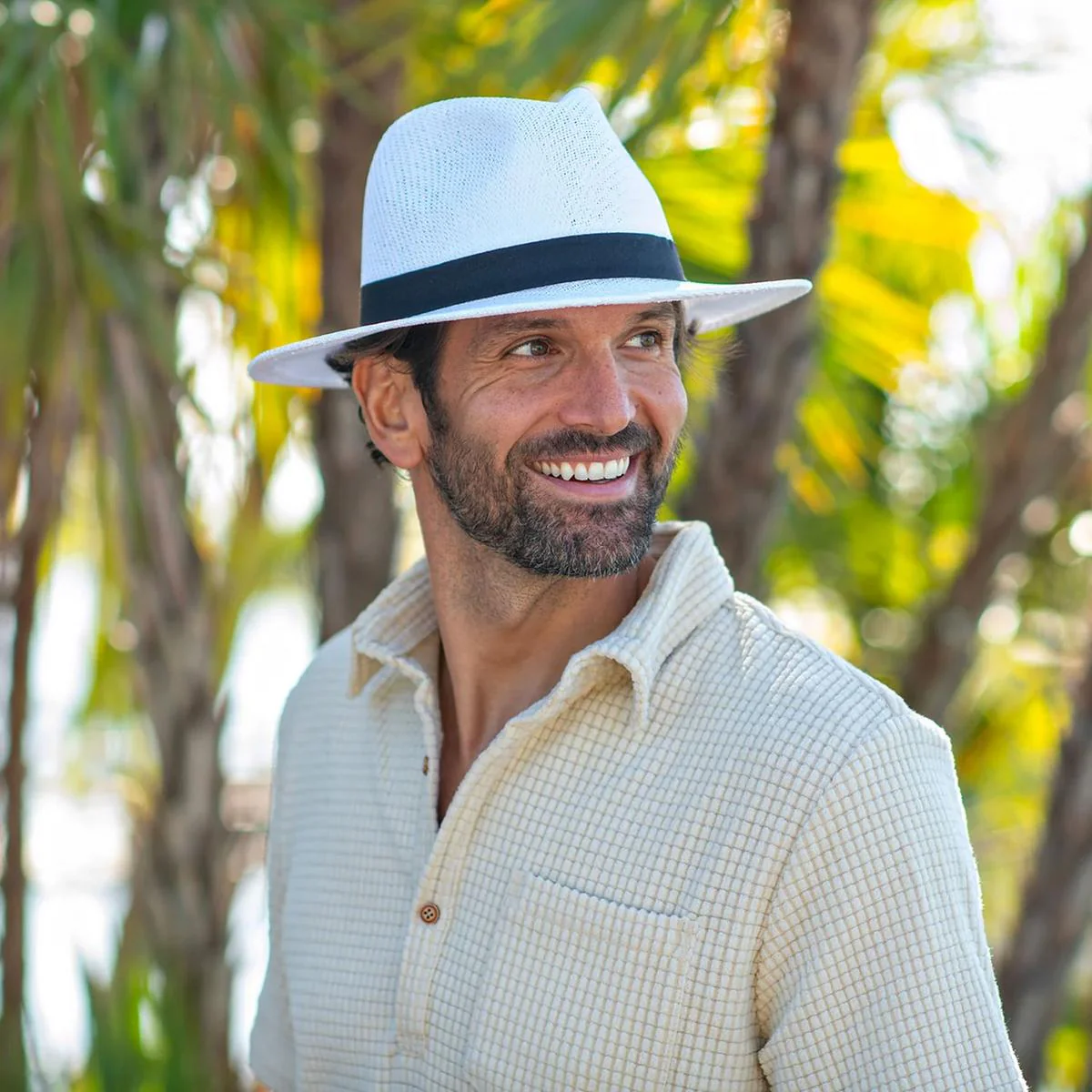 Ribbon Toyo Straw Safari Fedora Hat - Image 9