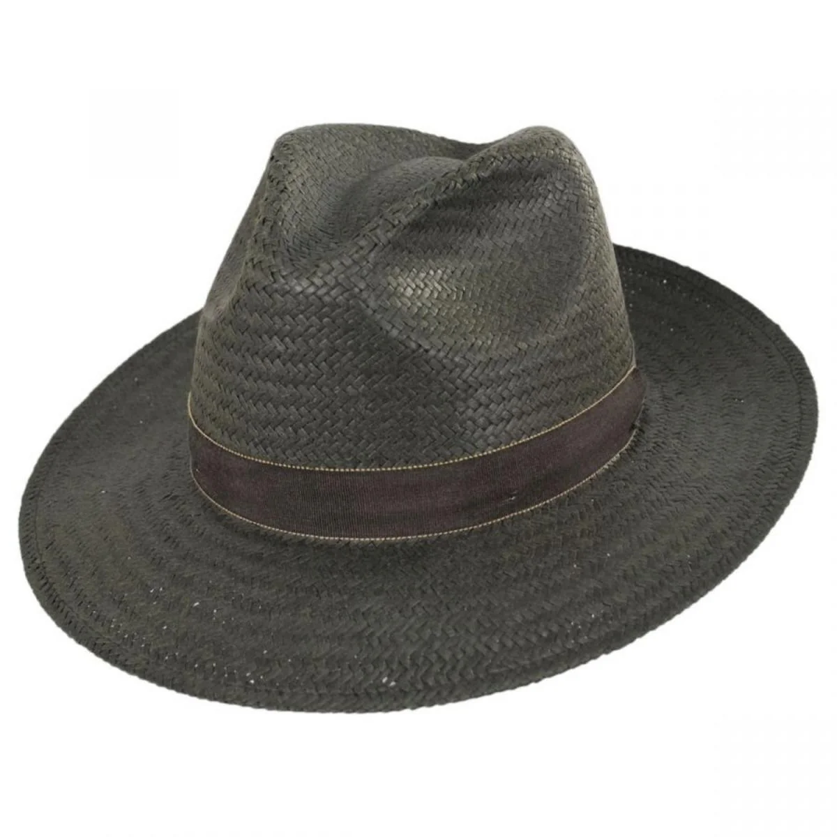 Rothney Raindura Straw Fedora Hat - Kapok Green