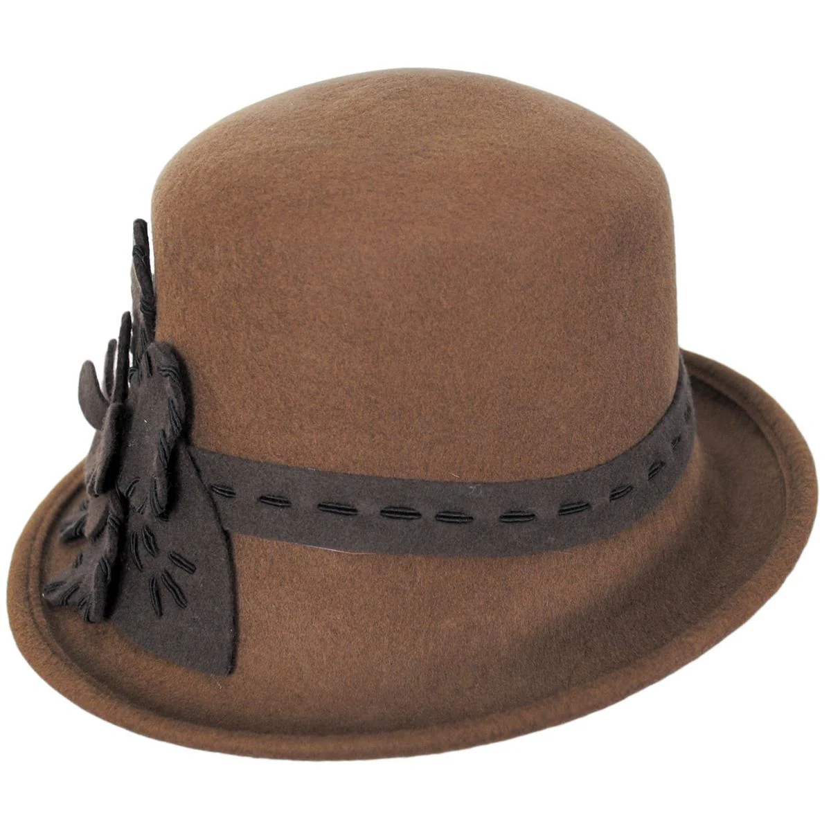 Saddle Stitch Rose Profile Wool Felt Cloche Hat - Made to Order - Image 3