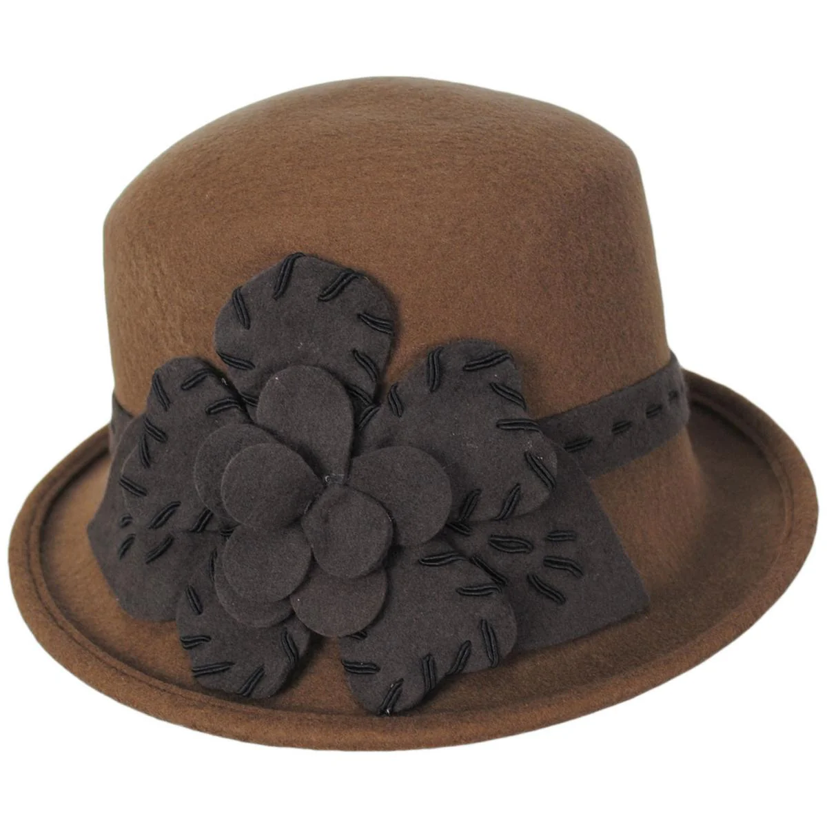 Saddle Stitch Rose Profile Wool Felt Cloche Hat - Made to Order - Image 4