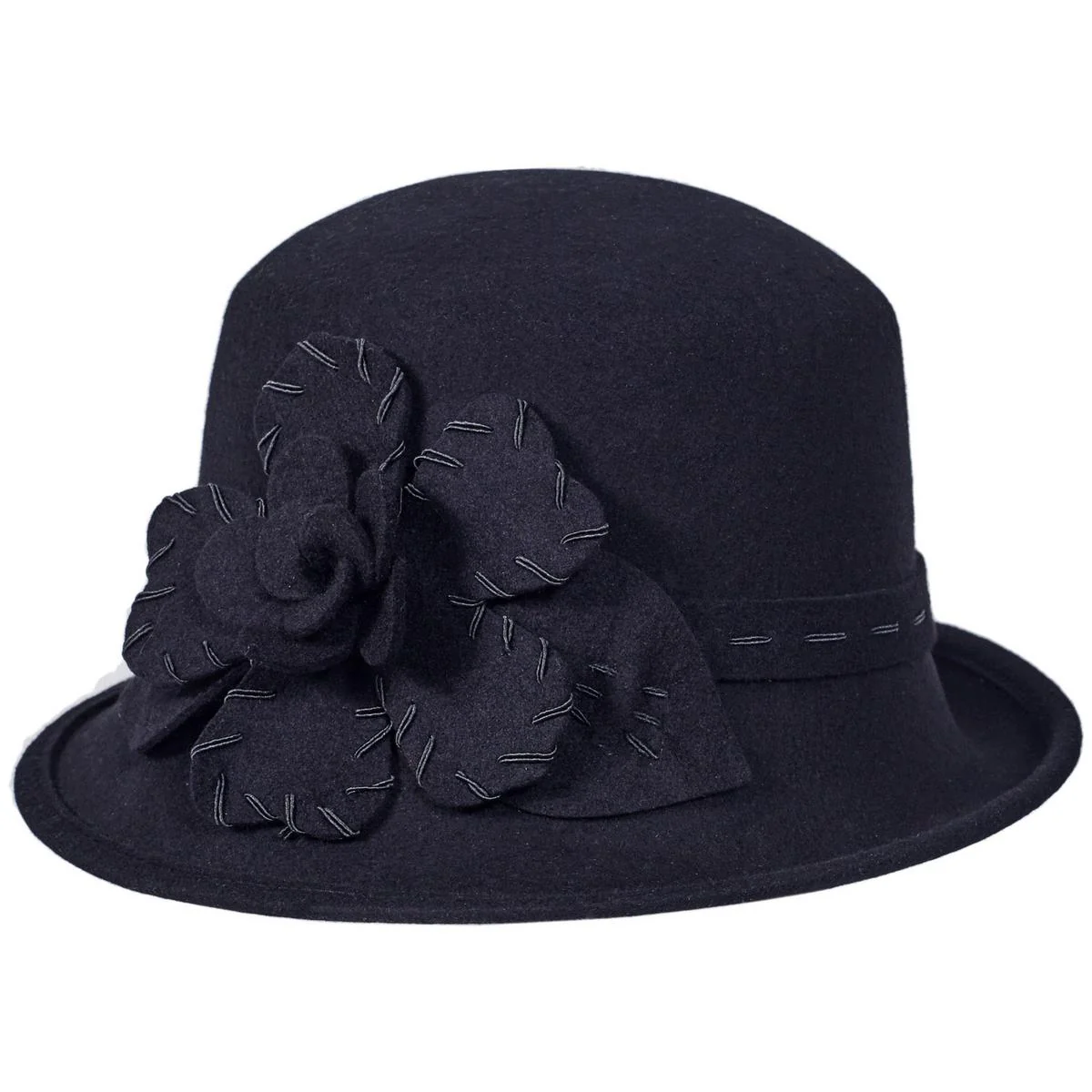 Saddle Stitch Rose Profile Wool Felt Cloche Hat - Made to Order - Image 8