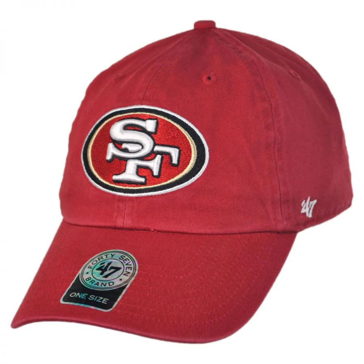 San Francisco 49ers NFL Clean Up Strapback Baseball Cap Dad Hat - Image 5