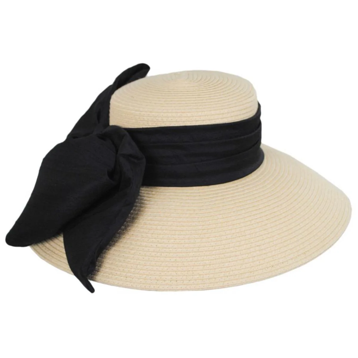 Silk Bow Toyo Straw Lampshade Hat - Made to Order - Image 3
