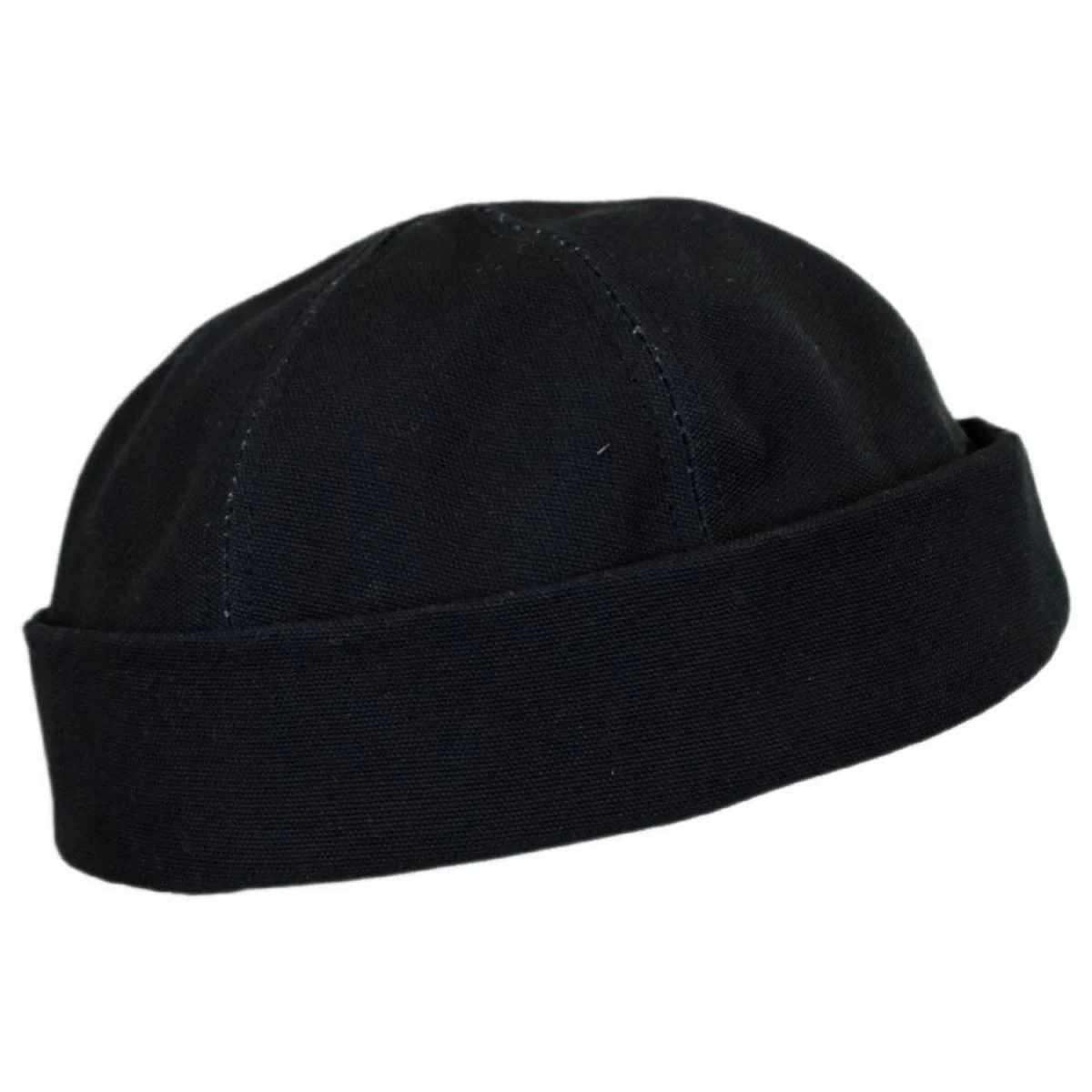 Six Panel Canvas Skull Cap Beanie Hat - Image 2